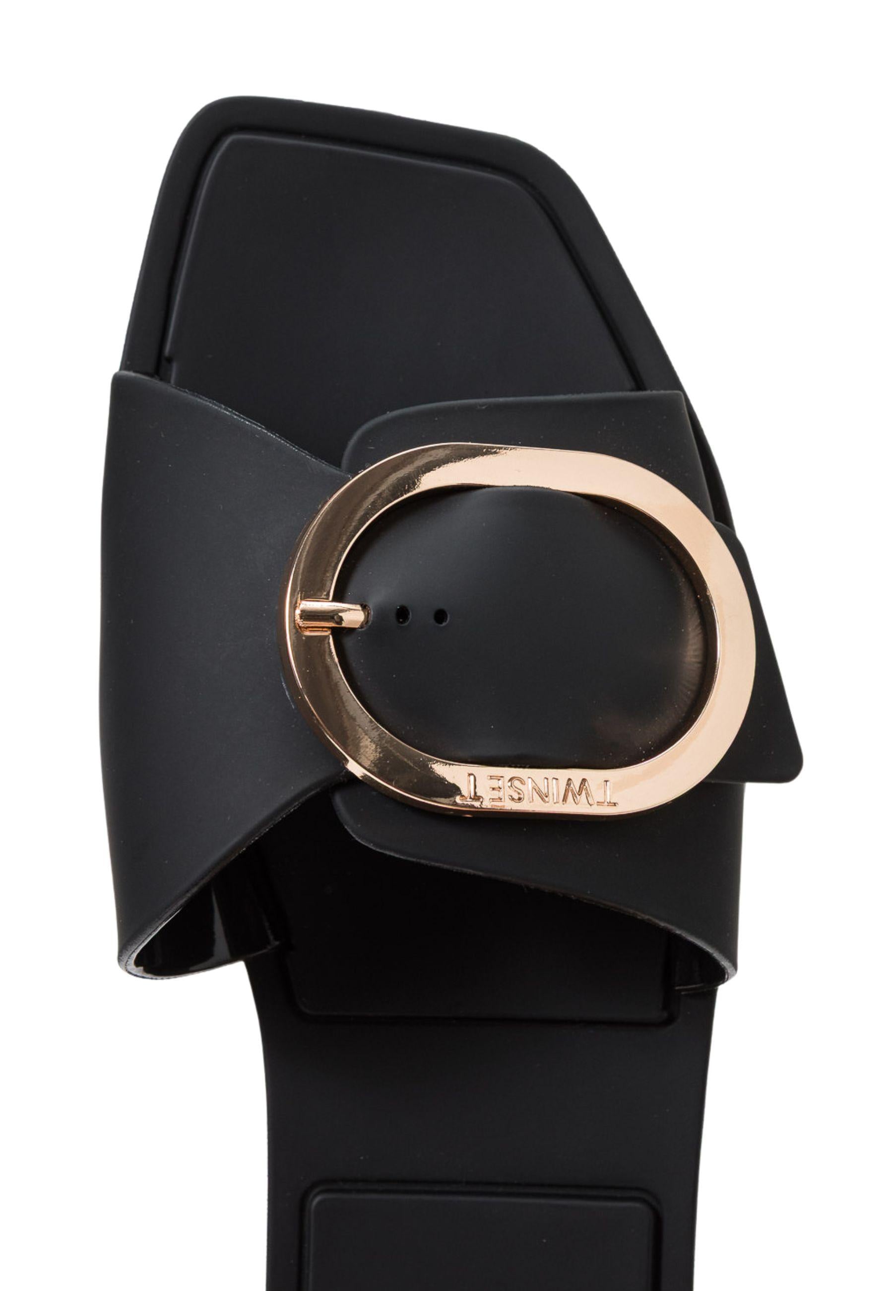 Sandali Slide con Fibbia Logo in Metallo