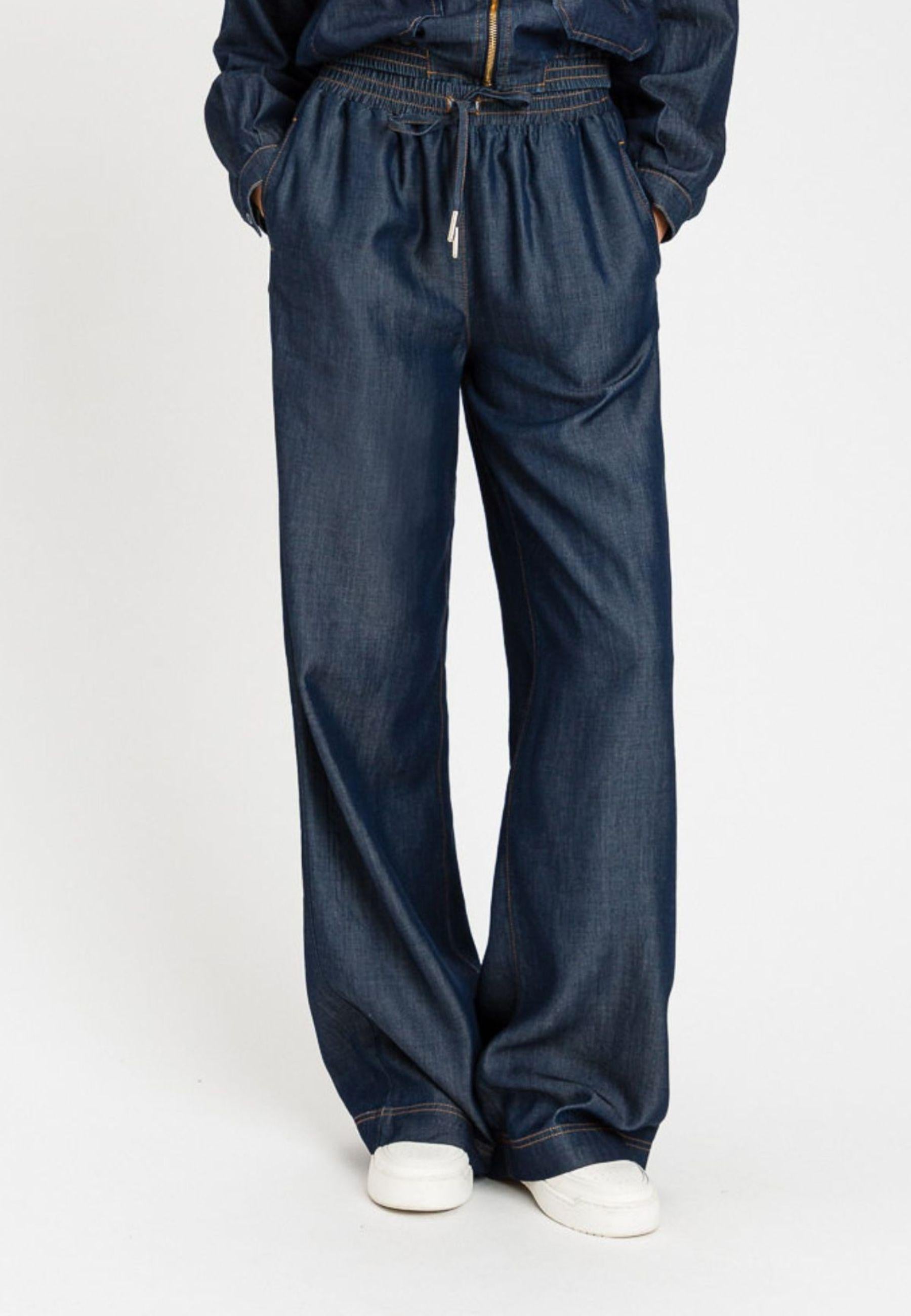 Pantaloni ampi in chambray