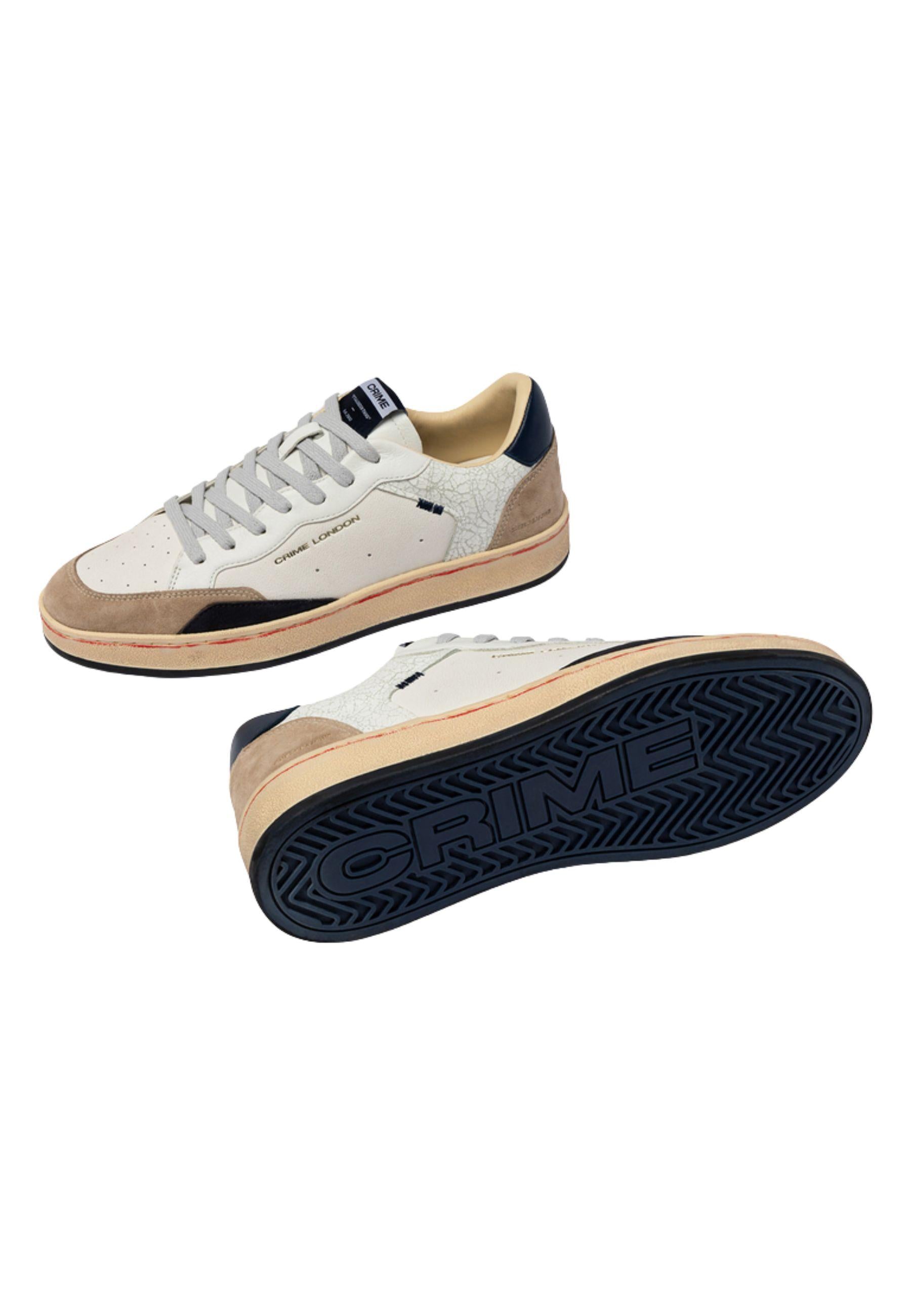 Chelsea Cracked White - Sneakers Uomo Made in Italy
