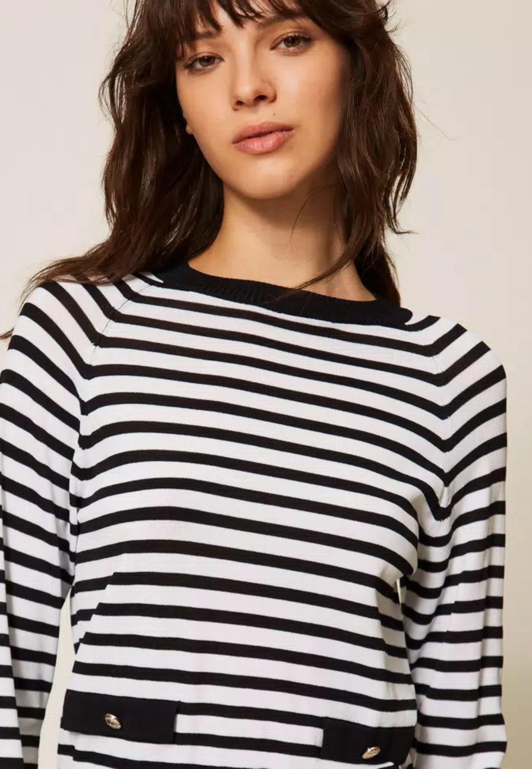 Maglia girocollo a righe Actitude