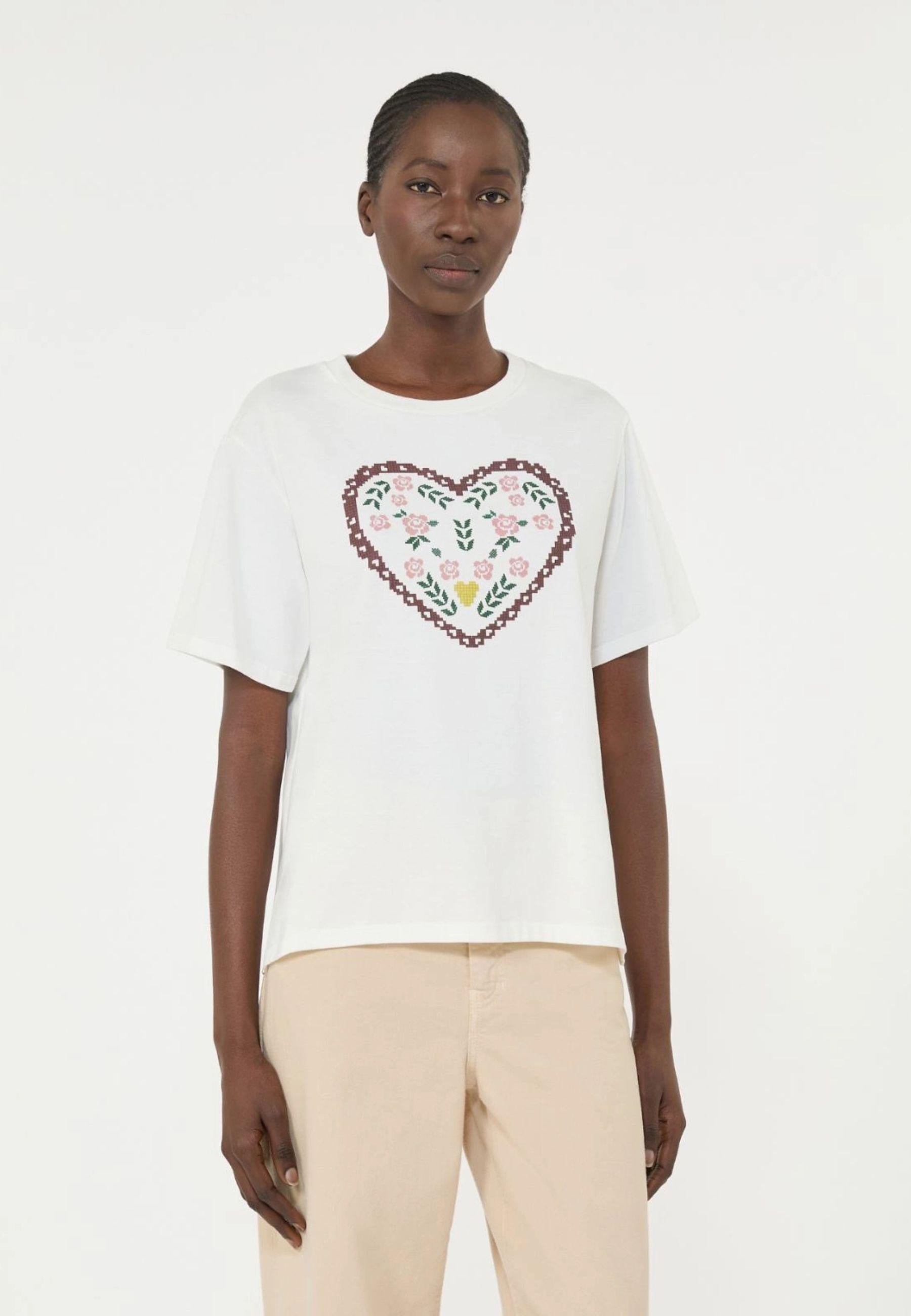 T-shirt in Cotone Biologico con Stampa Grafica
