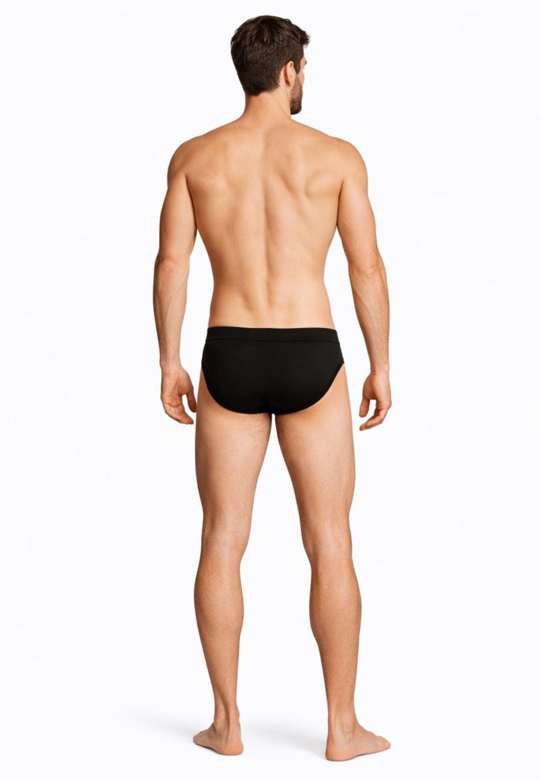 Slip Uomo in Cotone Nero con Logo Ricamato