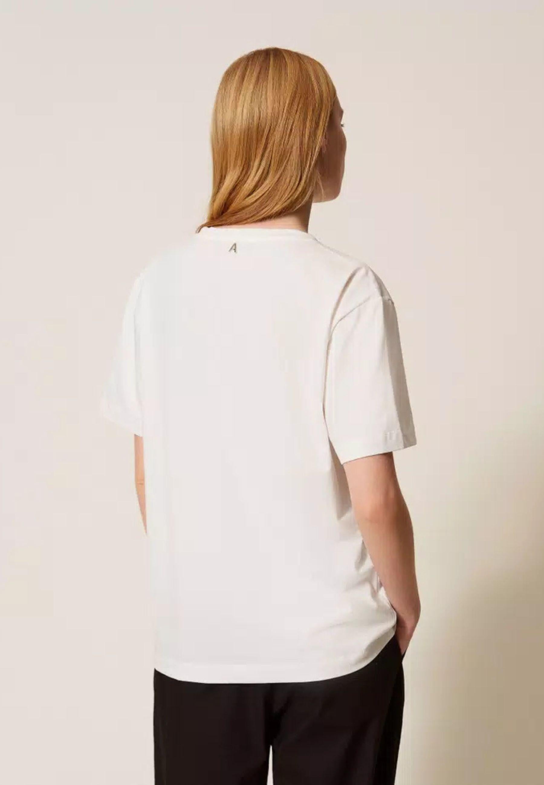 T-shirt con stampa e strass Actitude