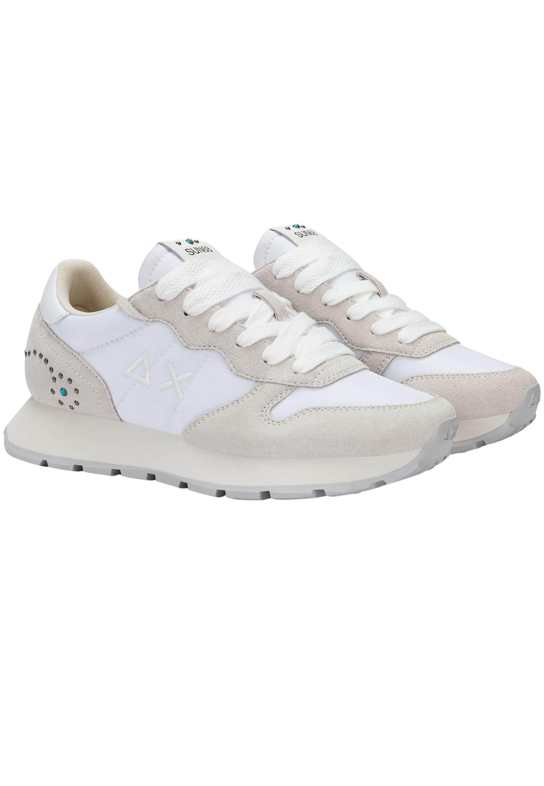 SUN68 Sneakers Donna in Tessuto e Suede con Dettagli Gioiello