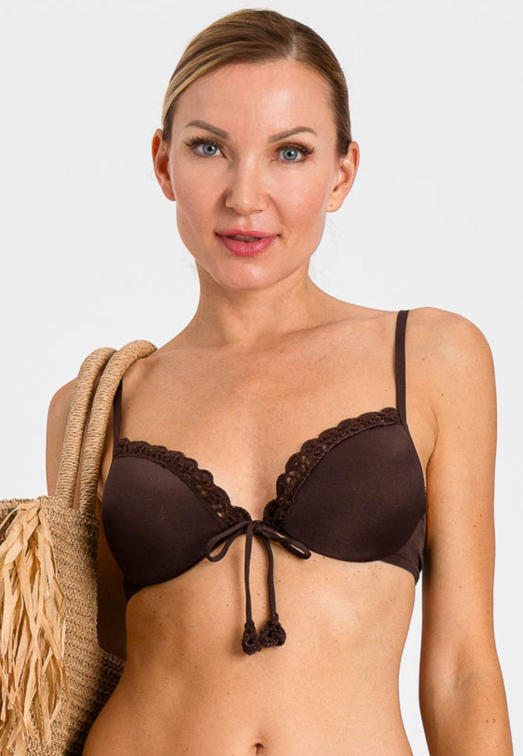 Bikini Push-Up Twinset Coppa C con Profilo Crochet e Slip Regolabile