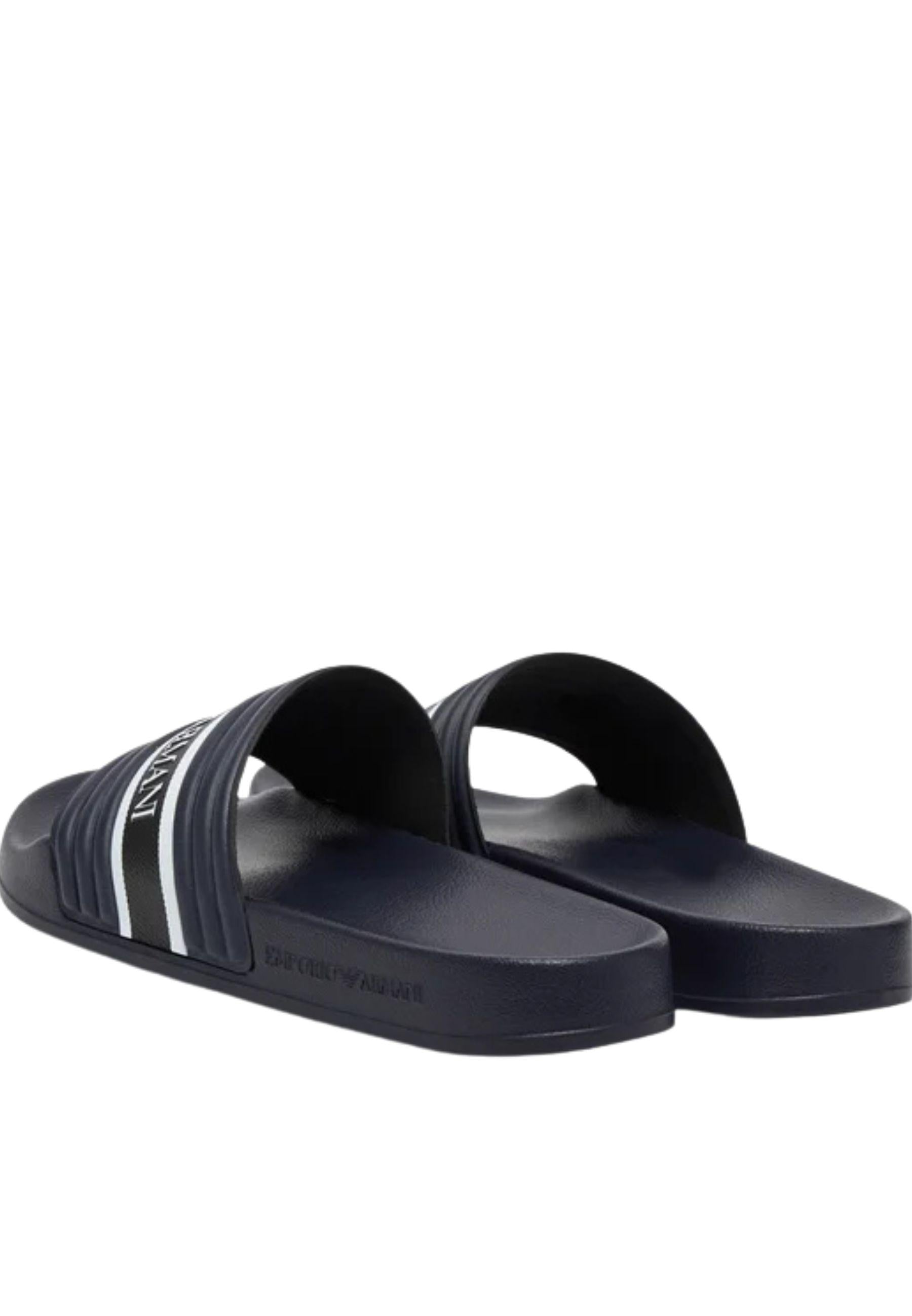 Emporio Armani - Ciabatte slide logo a contrasto