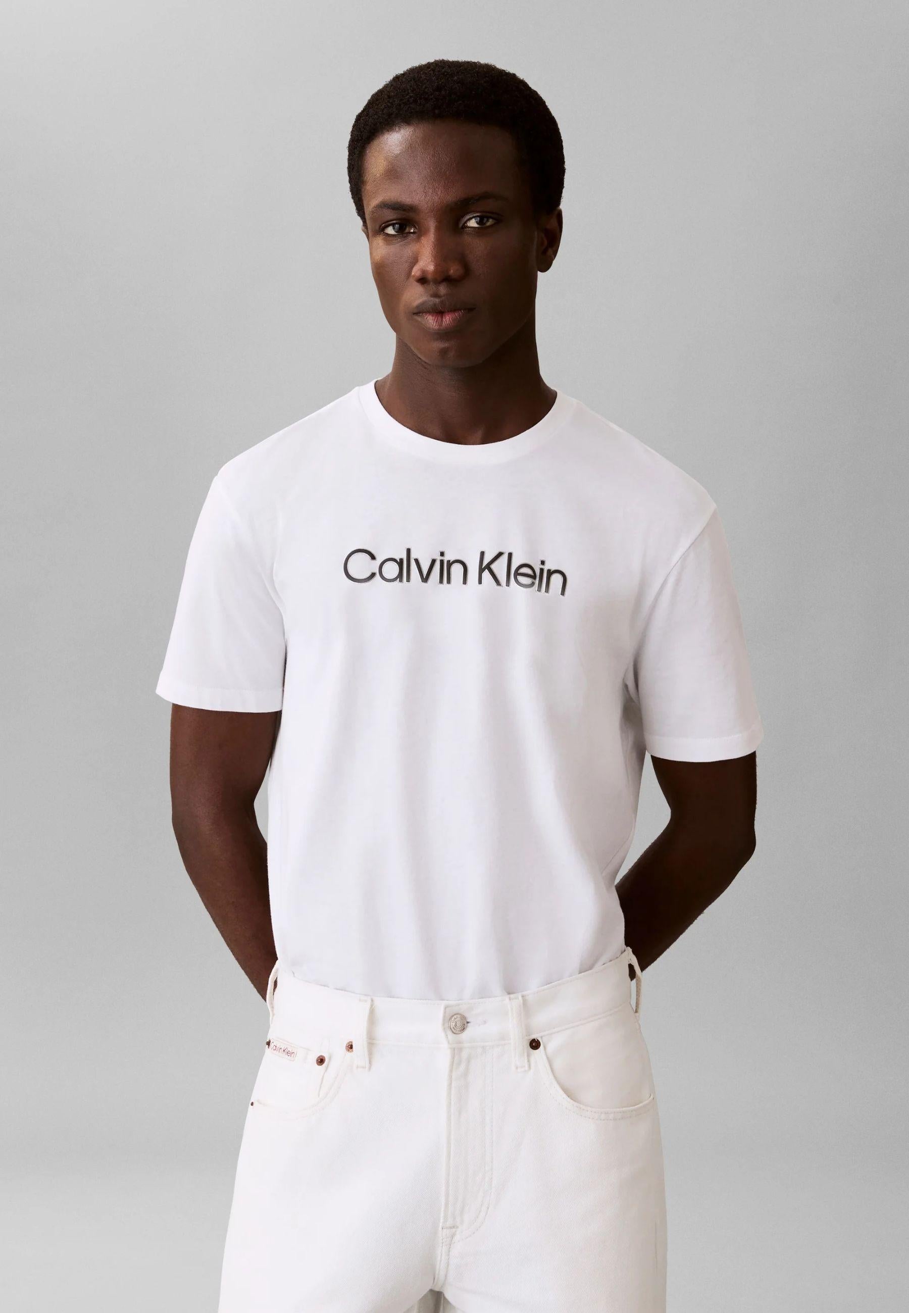 Calvin Klein - T-shirt logo in jersey di cotone