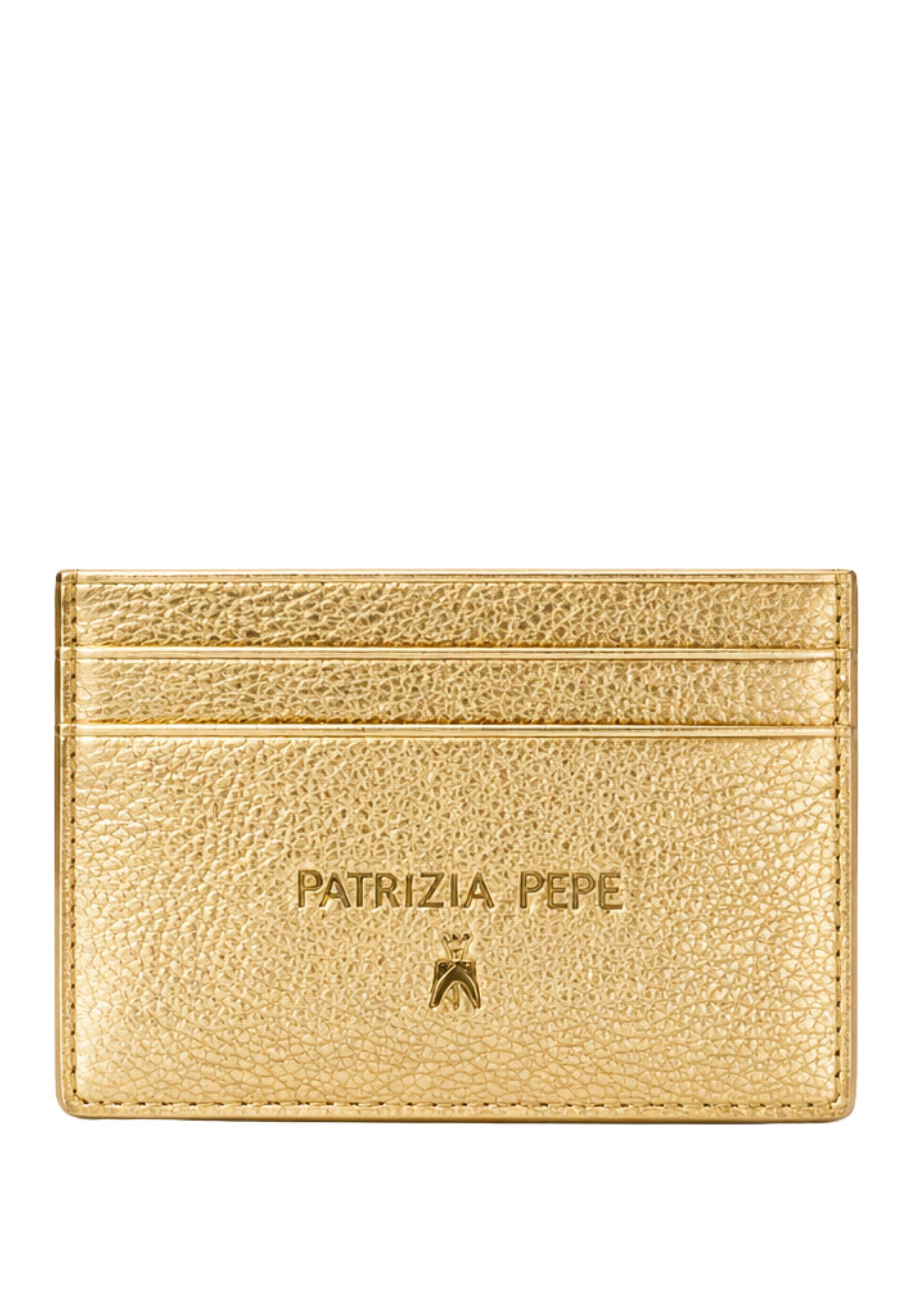 Portacarte Patrizia Pepe in pelle a grana con logo Fly