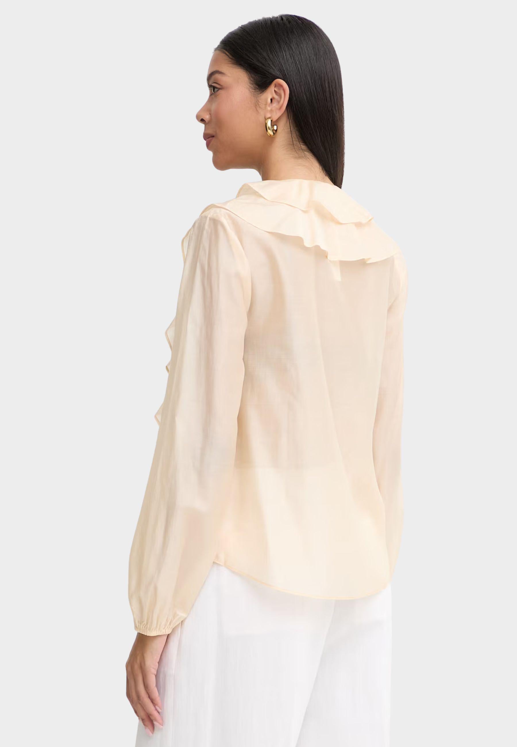 Twinset Blusa con Rouches in Lyocell Blend - Giallo Pastello