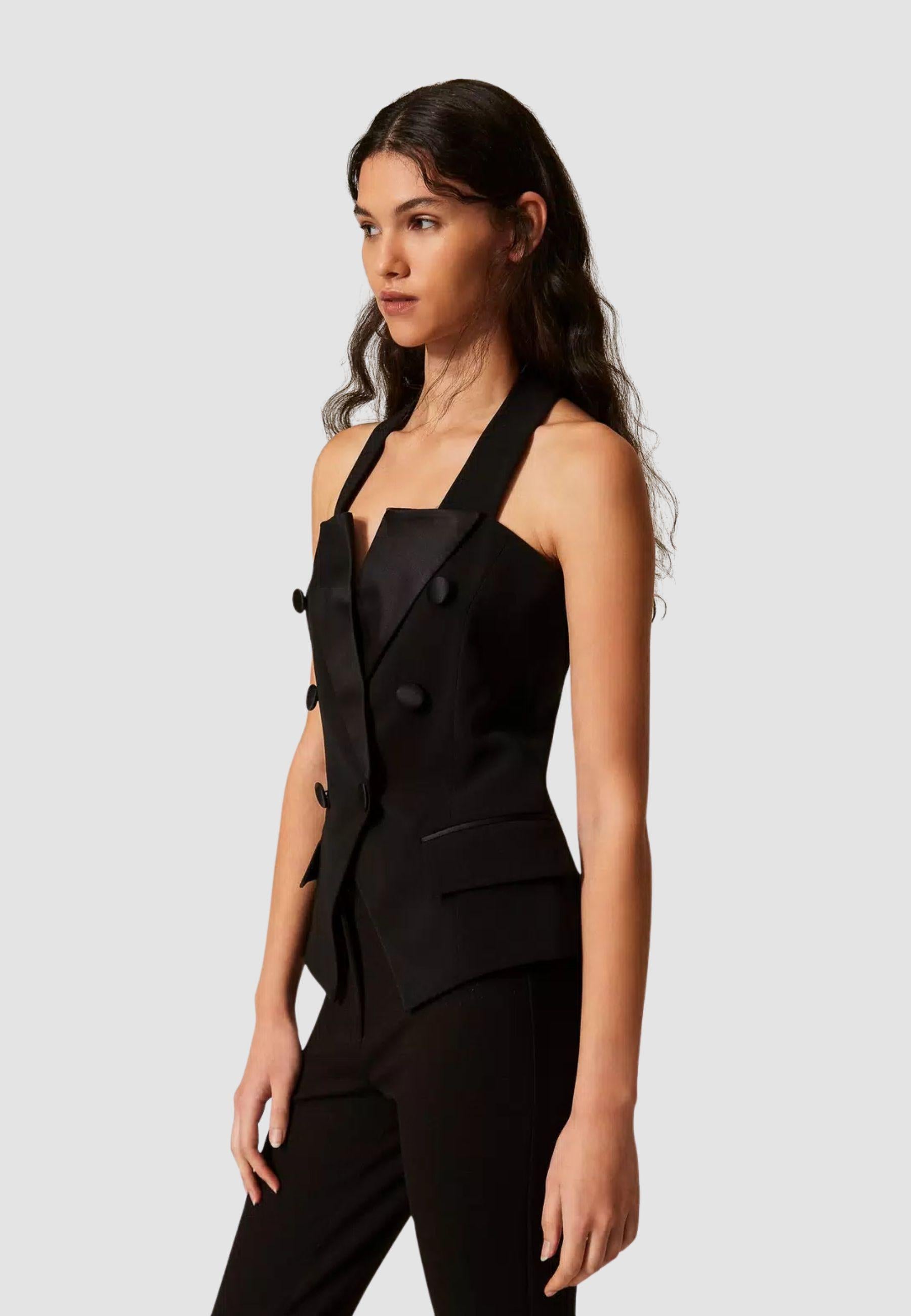 Gilet in cady con bottoni logati - Actitude
