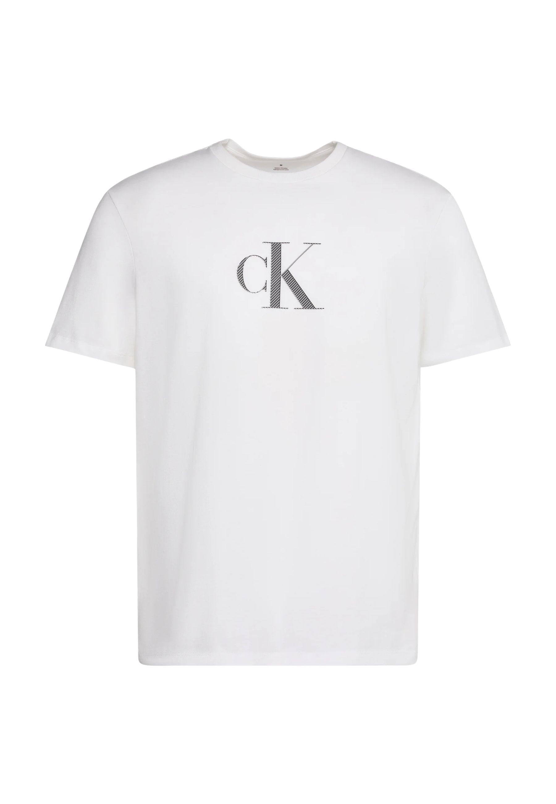 Calvin Klein - T-shirt logo CK in jersey di cotone
