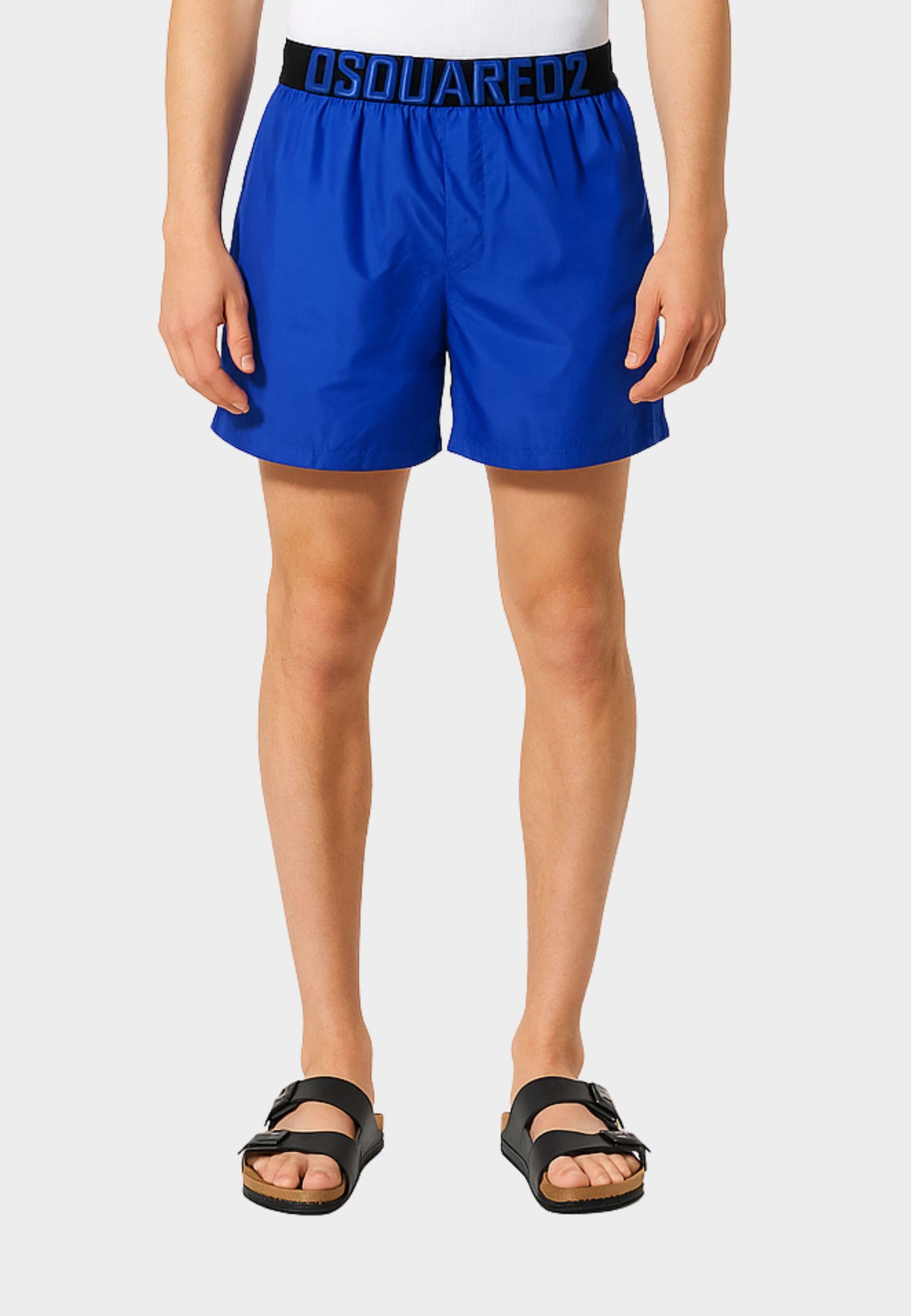 Costume da bagno uomo DSQUARED2 - Blu Royal con logo elastico<BR/>