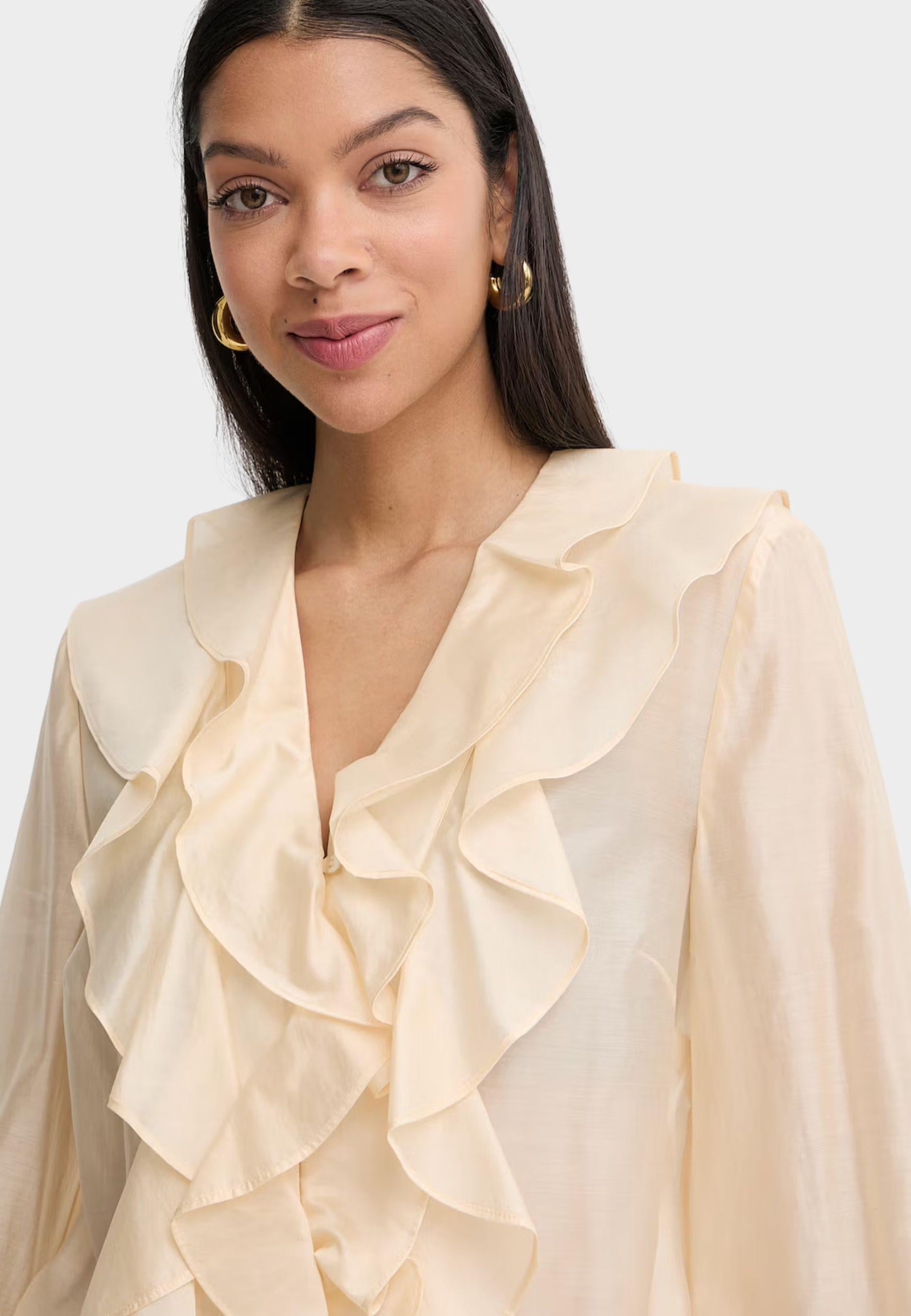Twinset Blusa con Rouches in Lyocell Blend - Giallo Pastello