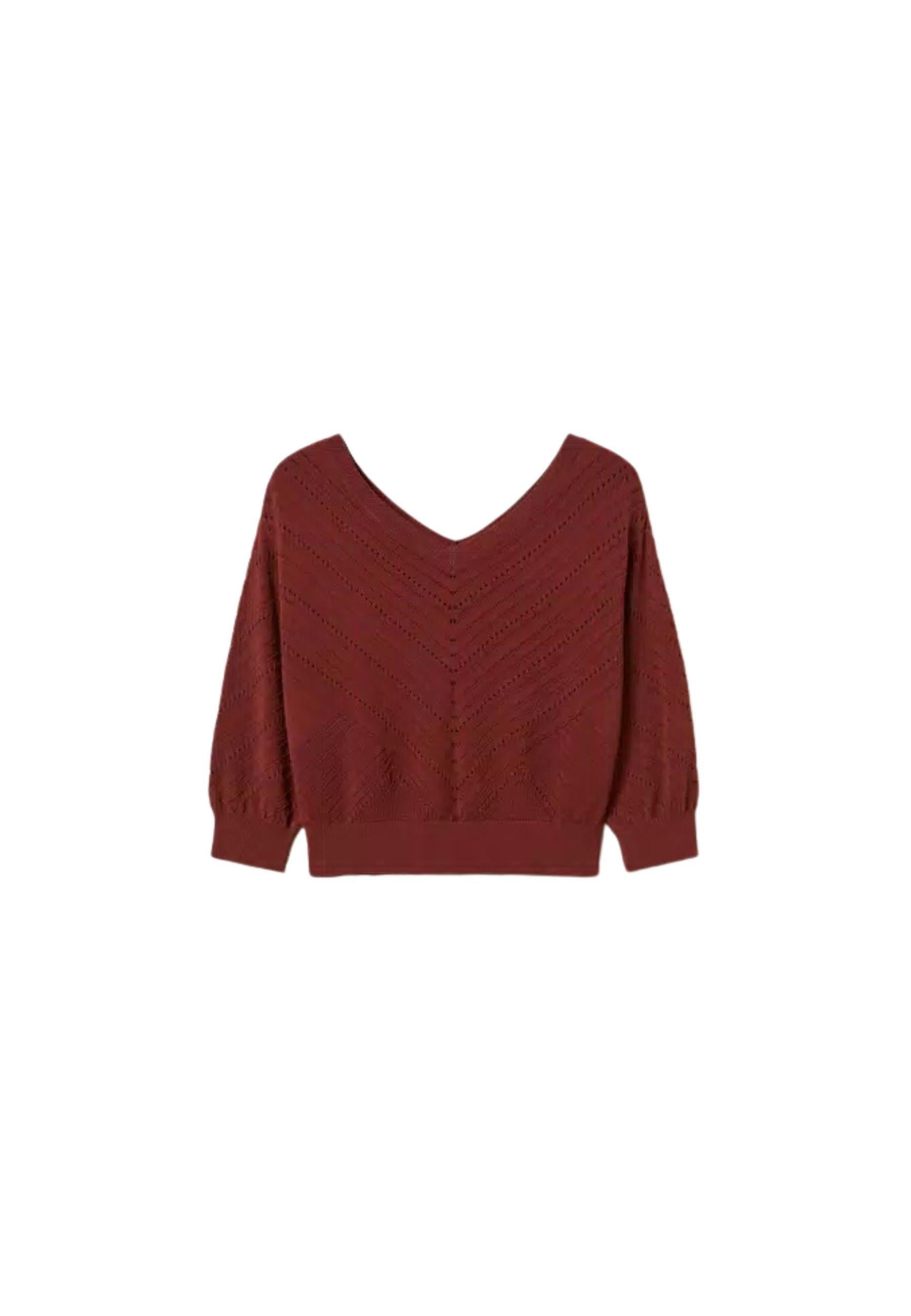 Actitude Maglia Chevron in Misto Viscosa con Lavorazione Punzonata