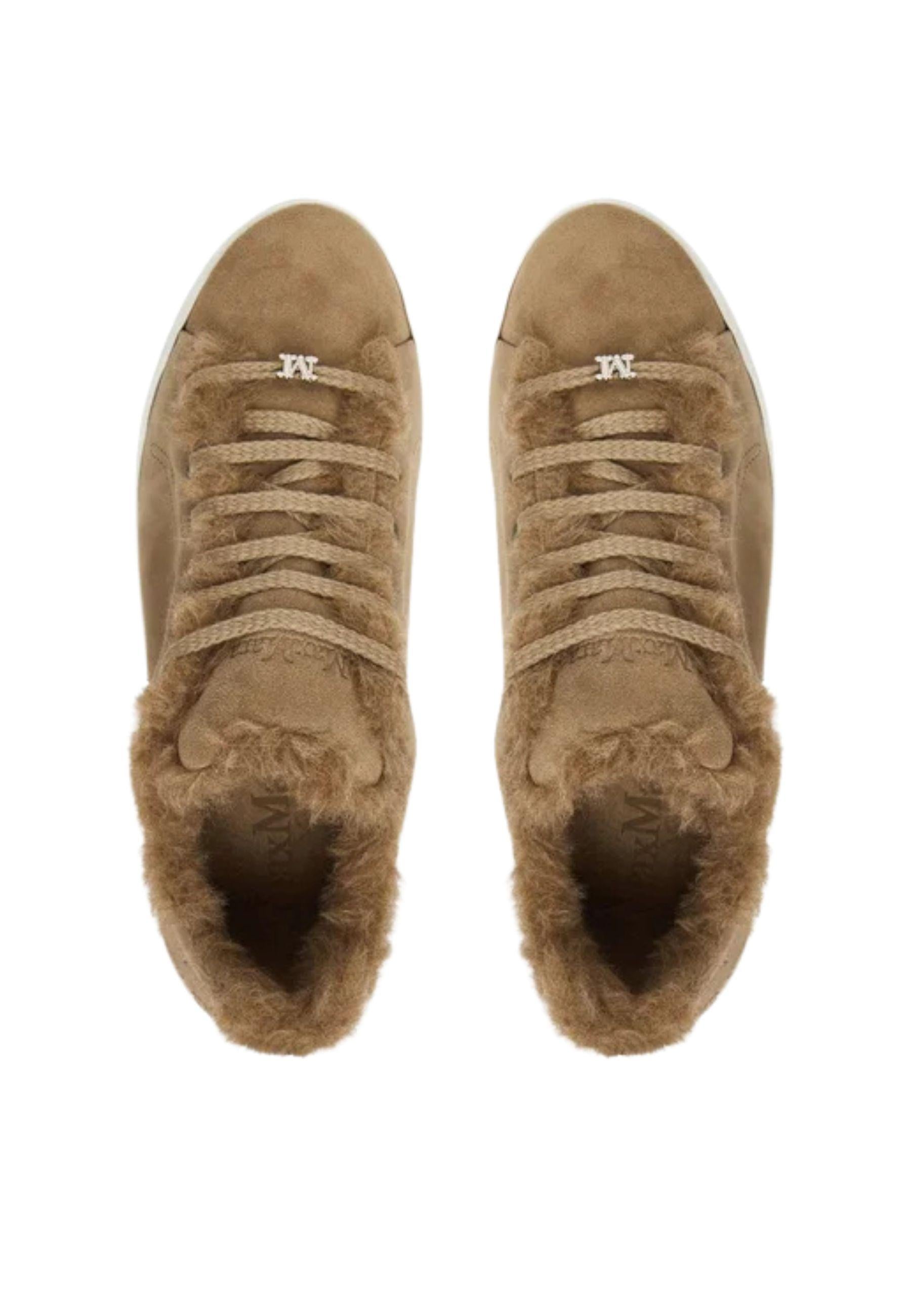 Sneakers Donna in Camoscio con Interno in Pelliccia - Max Mara