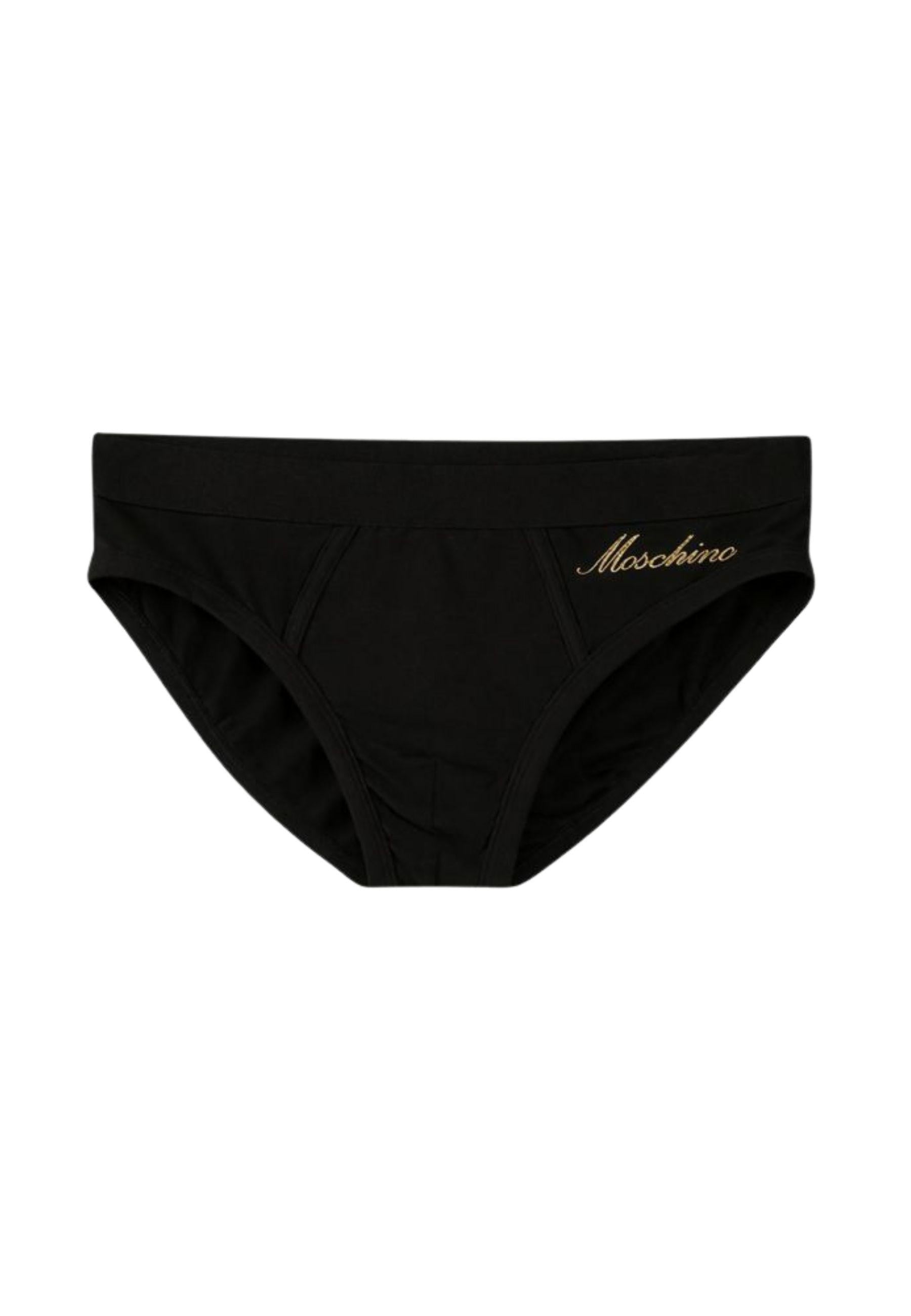 Slip Uomo in Cotone Nero con Logo Ricamato