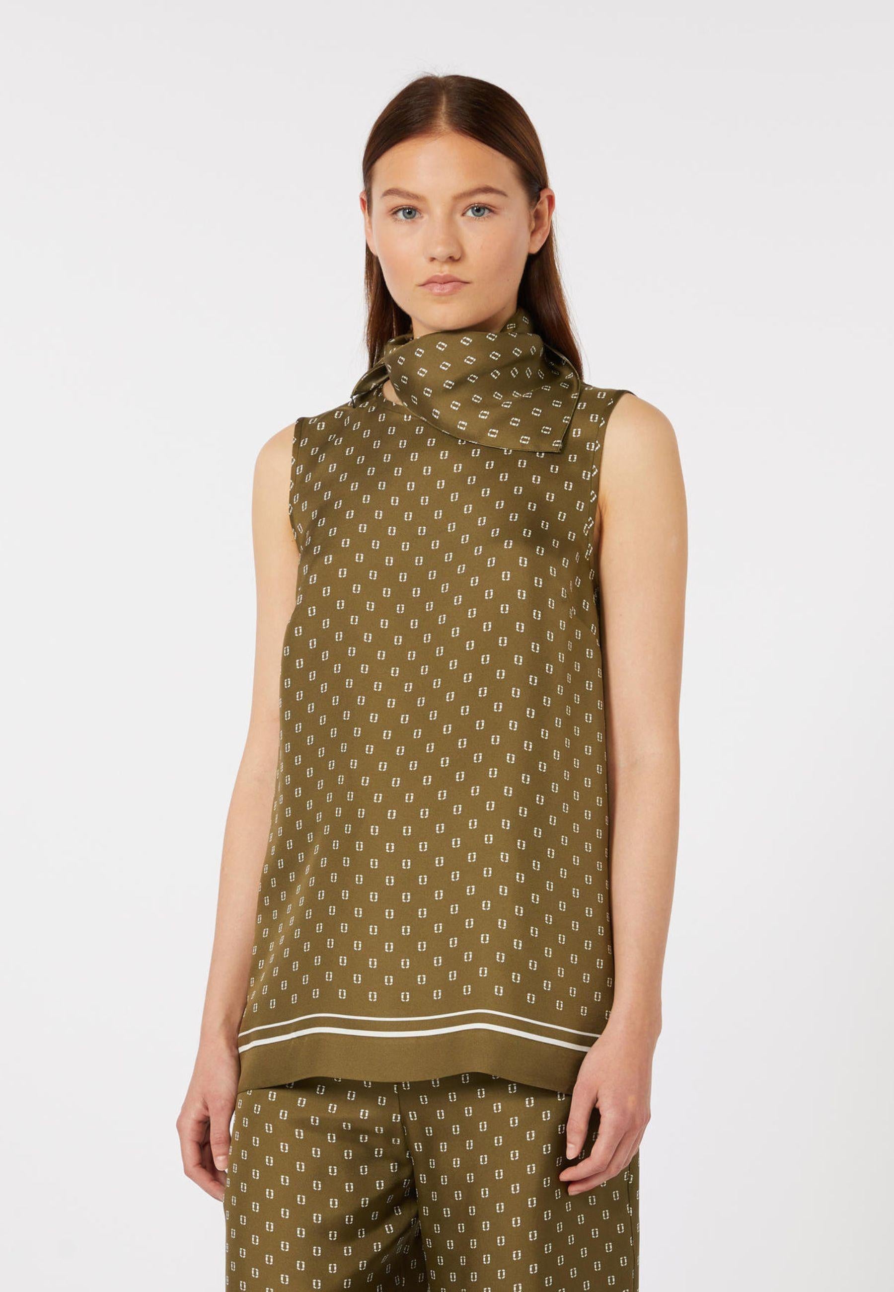 Max Mara Studio - Top in seta con stampa foulard