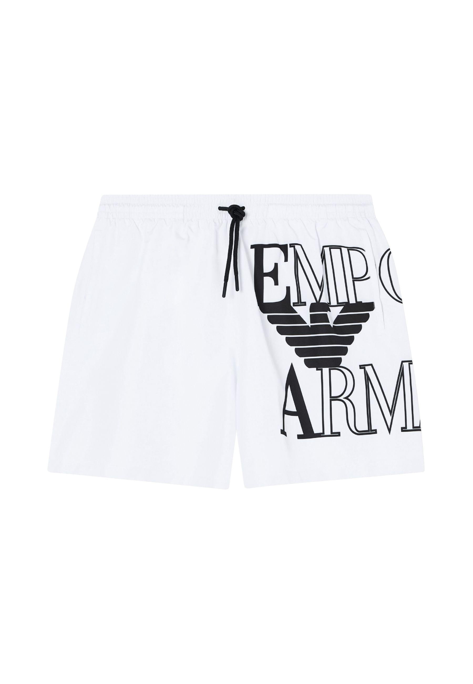 Costume da bagno con logo oversize e coulisse