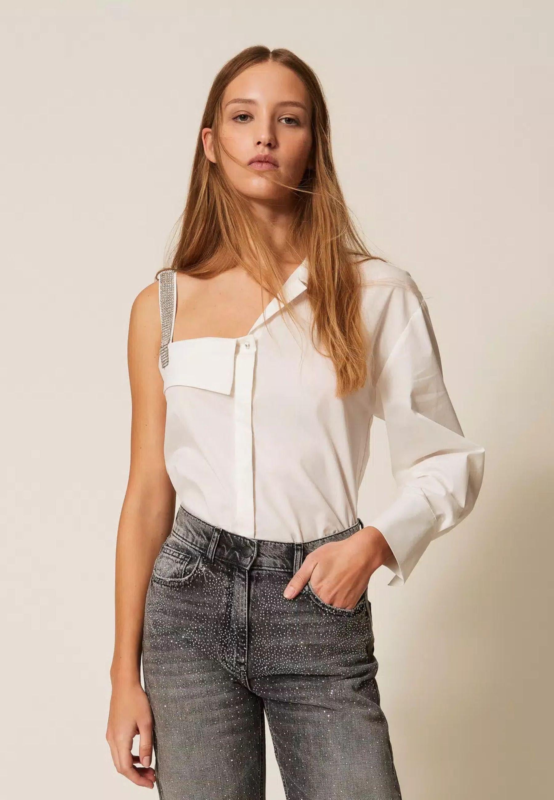 Camicia monospalla in popeline - Actitude
