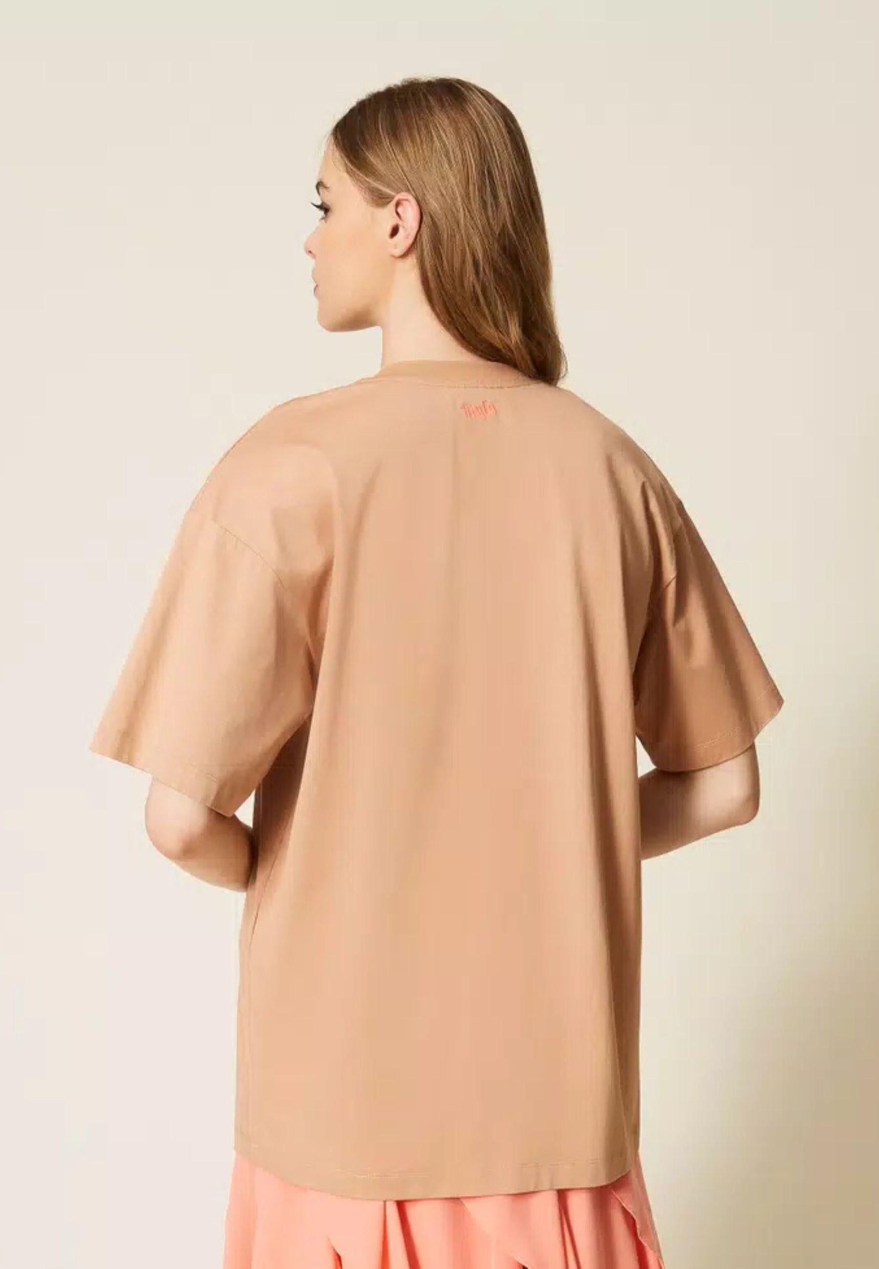 T-shirt oversize MYFO con stampa e ricamo - Actitude by Twinset