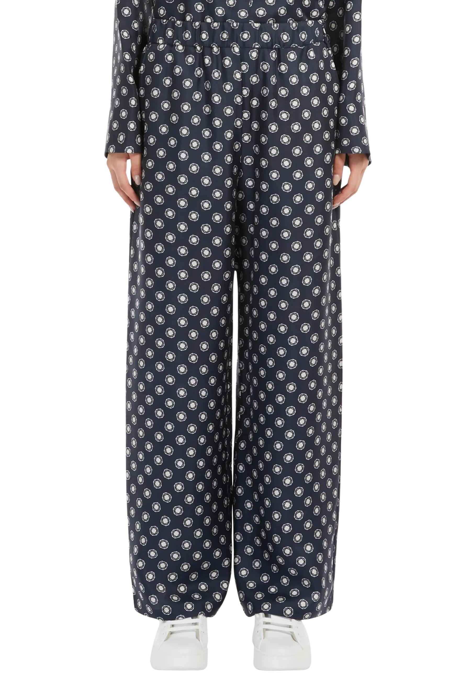 Pantaloni Max Mara Leisure "Vik" in seta stampata