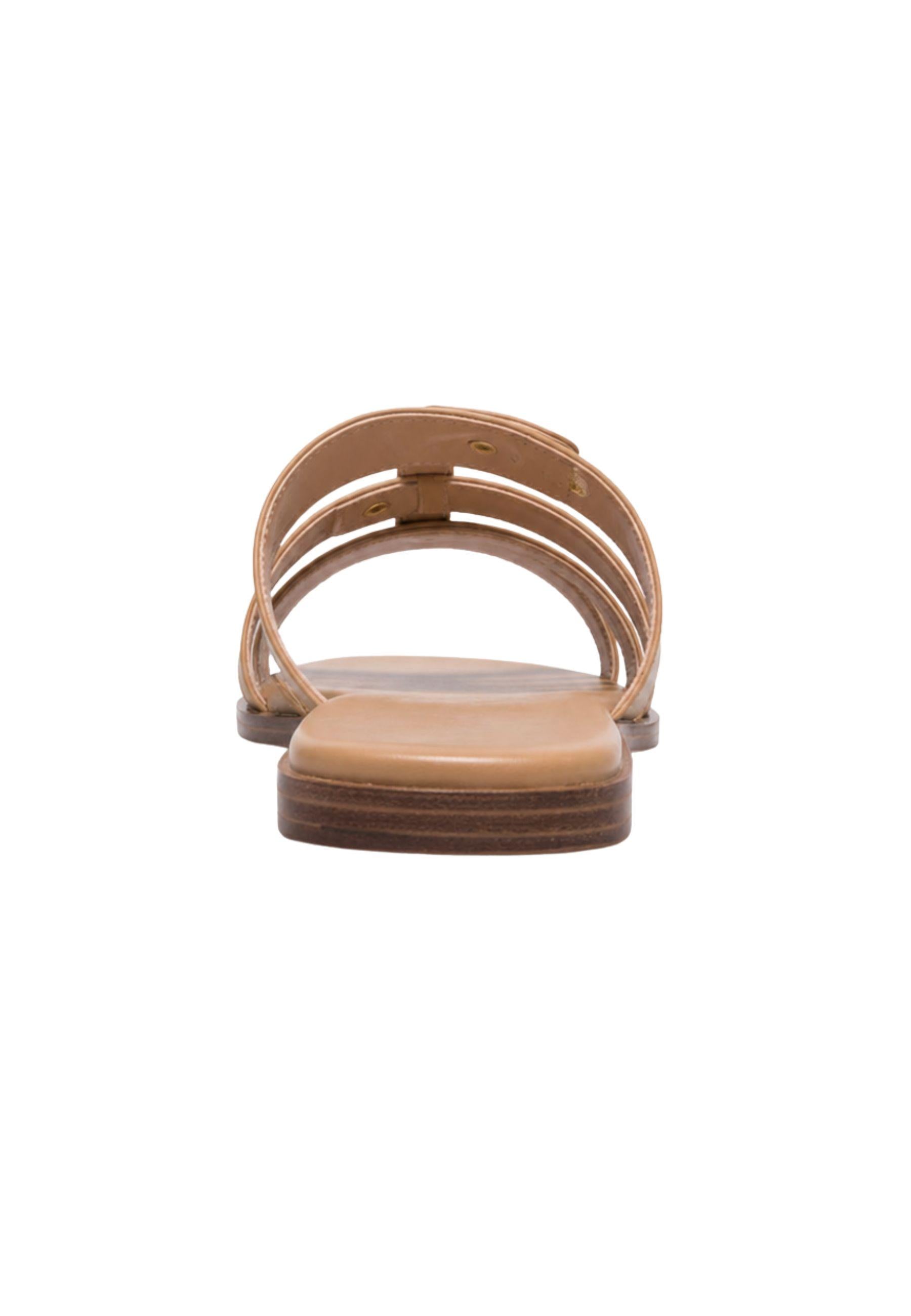 Sandali slide in pelle con logo