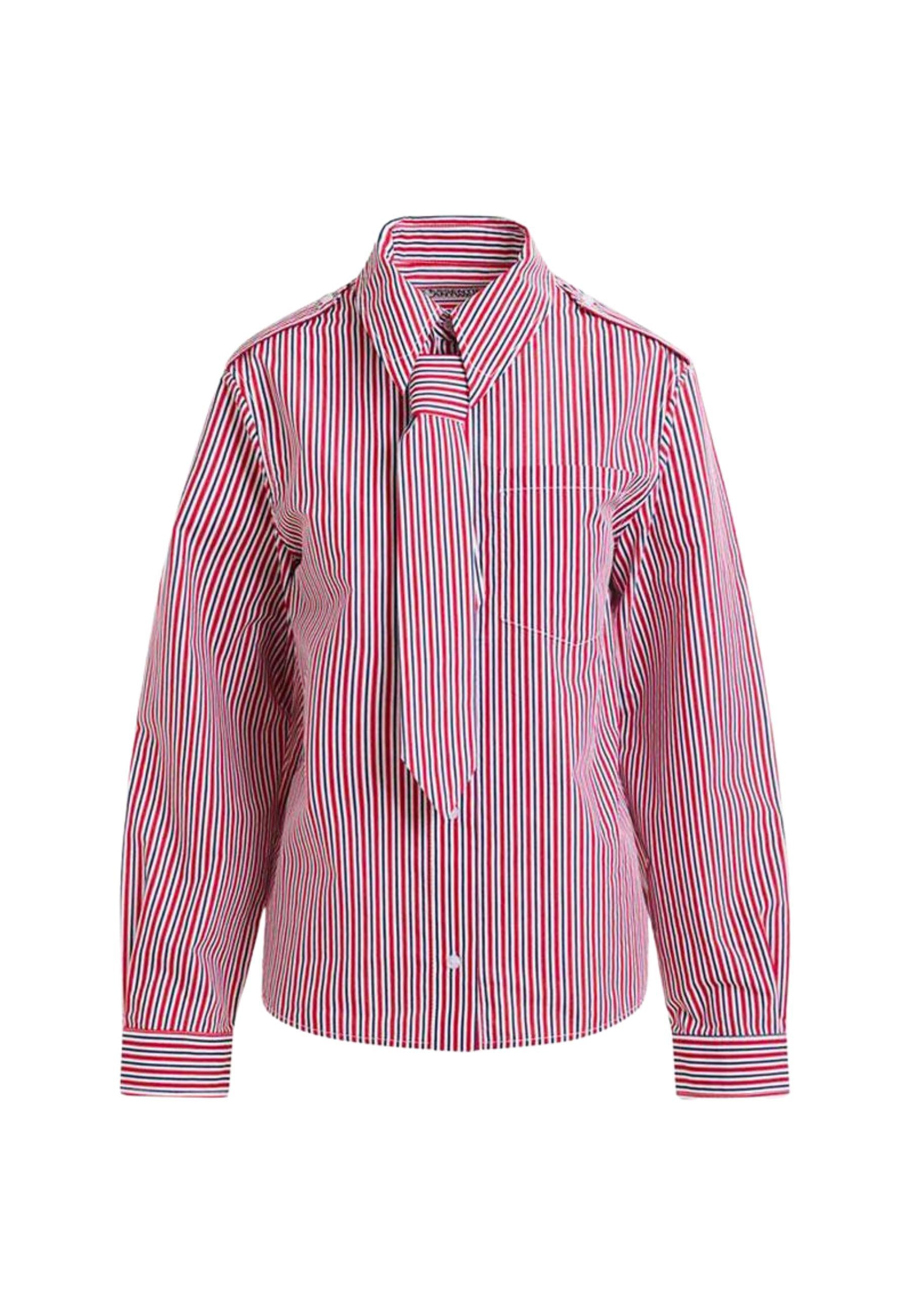 Camicia boxy a righe con fiocco removibile - Essentiel Antwerp