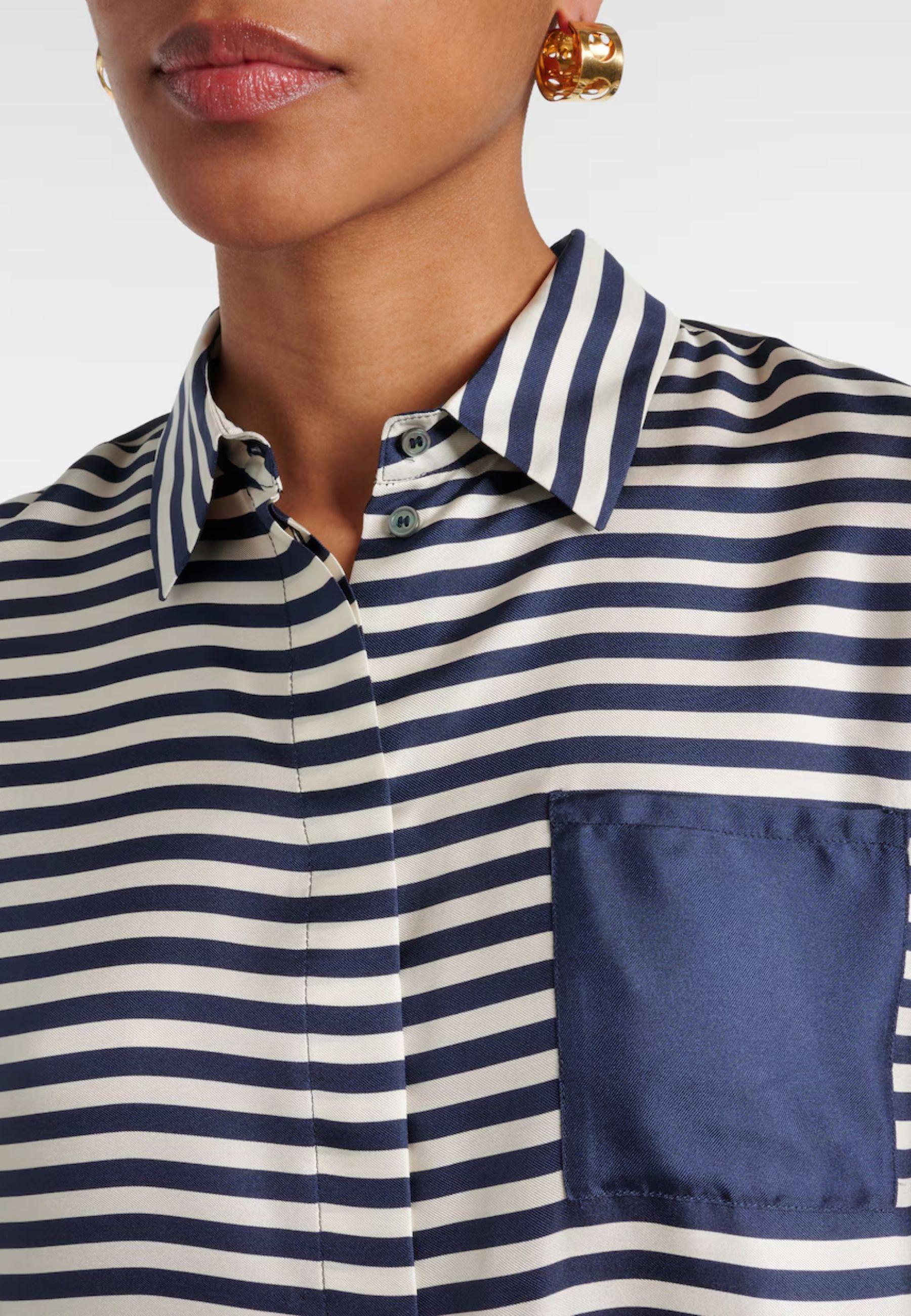 Camicia Maya in seta stampata a righe