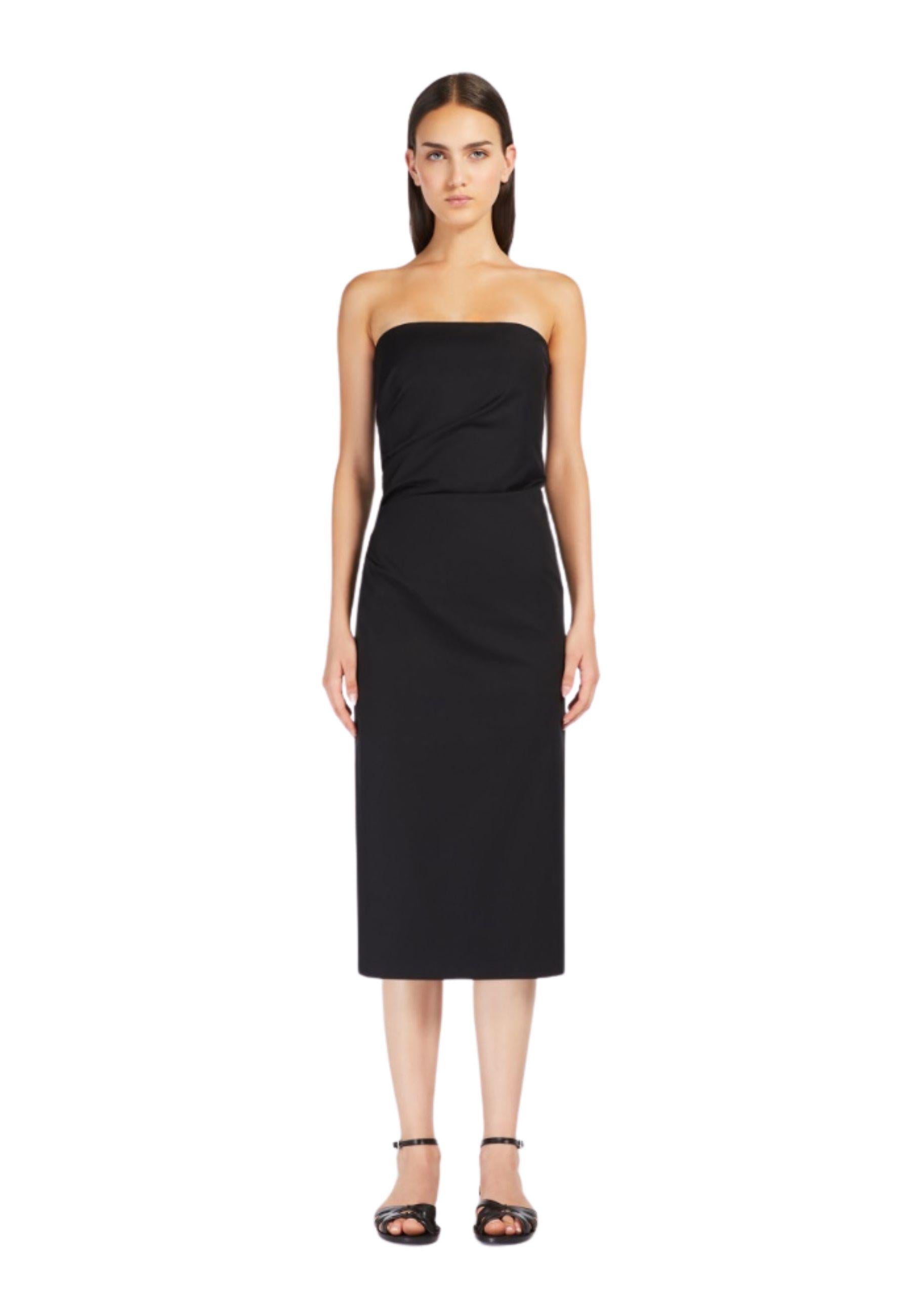 Abito bustier in gabardina