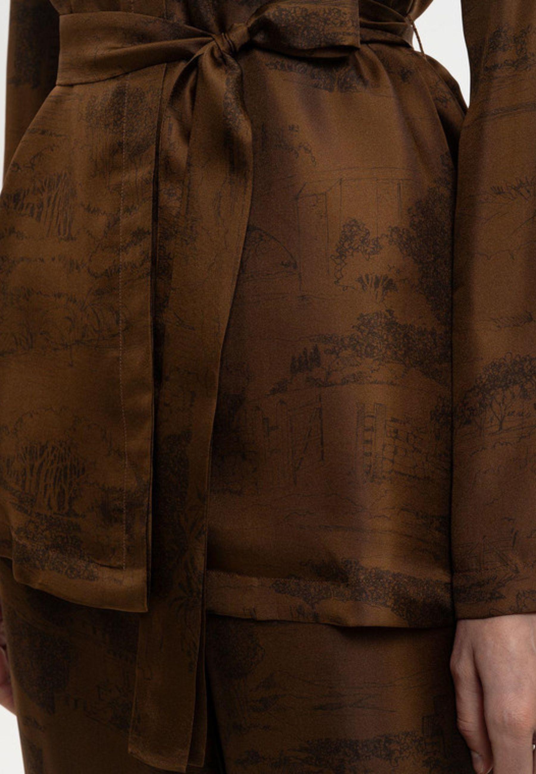 Max Mara - Blusa in seta BITURO marrone