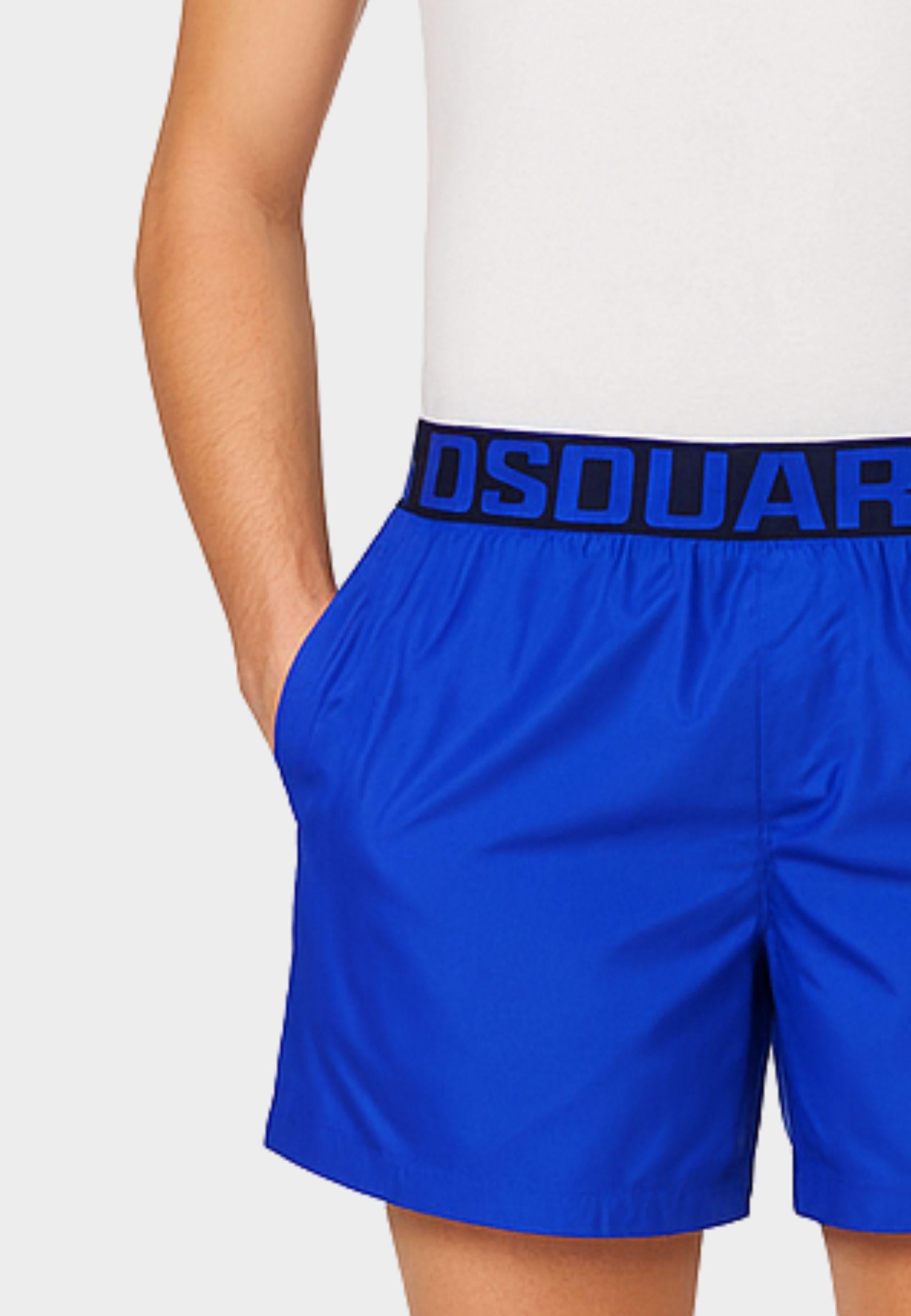 Costume da bagno uomo DSQUARED2 - Blu Royal con logo elastico<BR/>