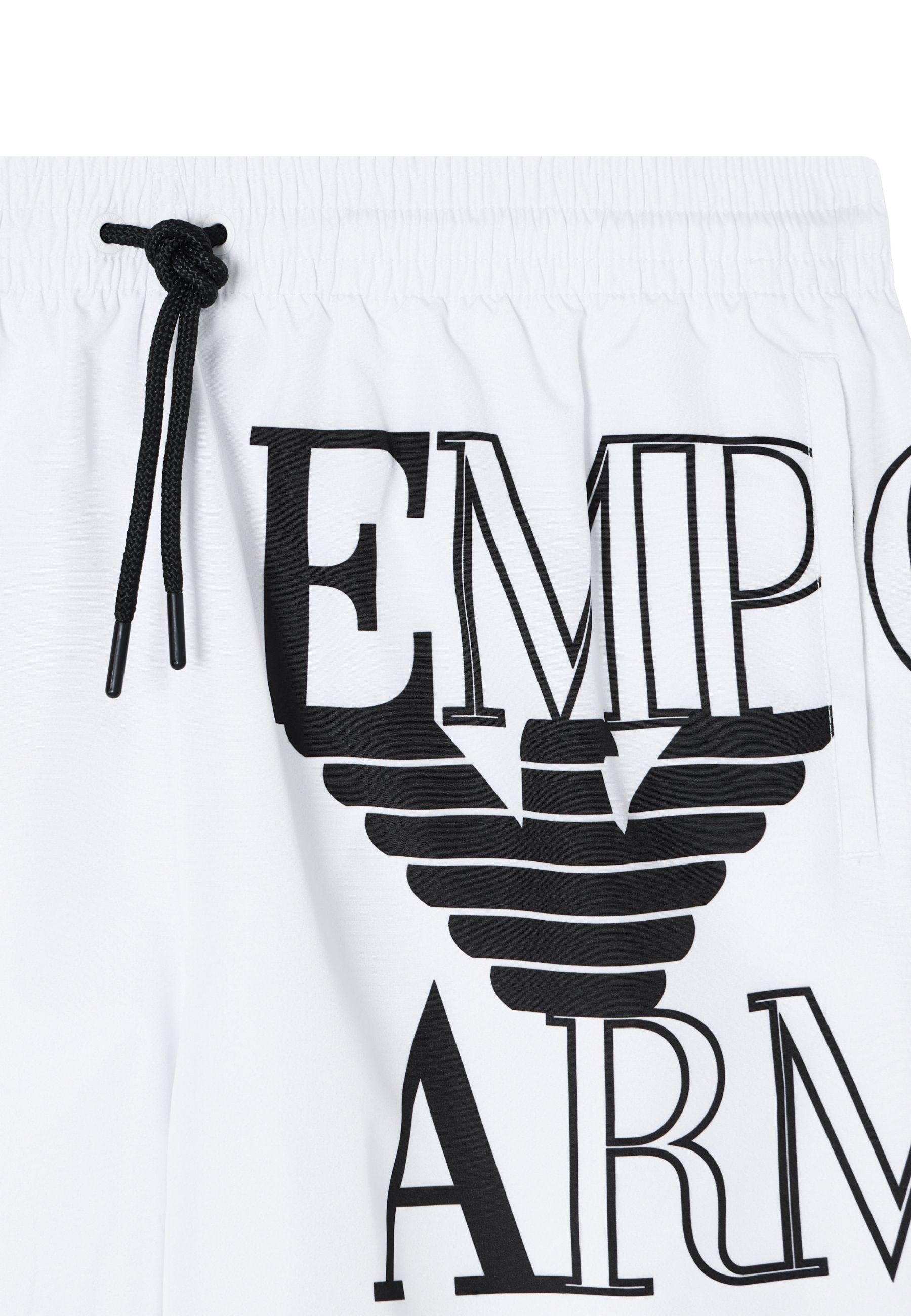 Costume da bagno con logo oversize e coulisse