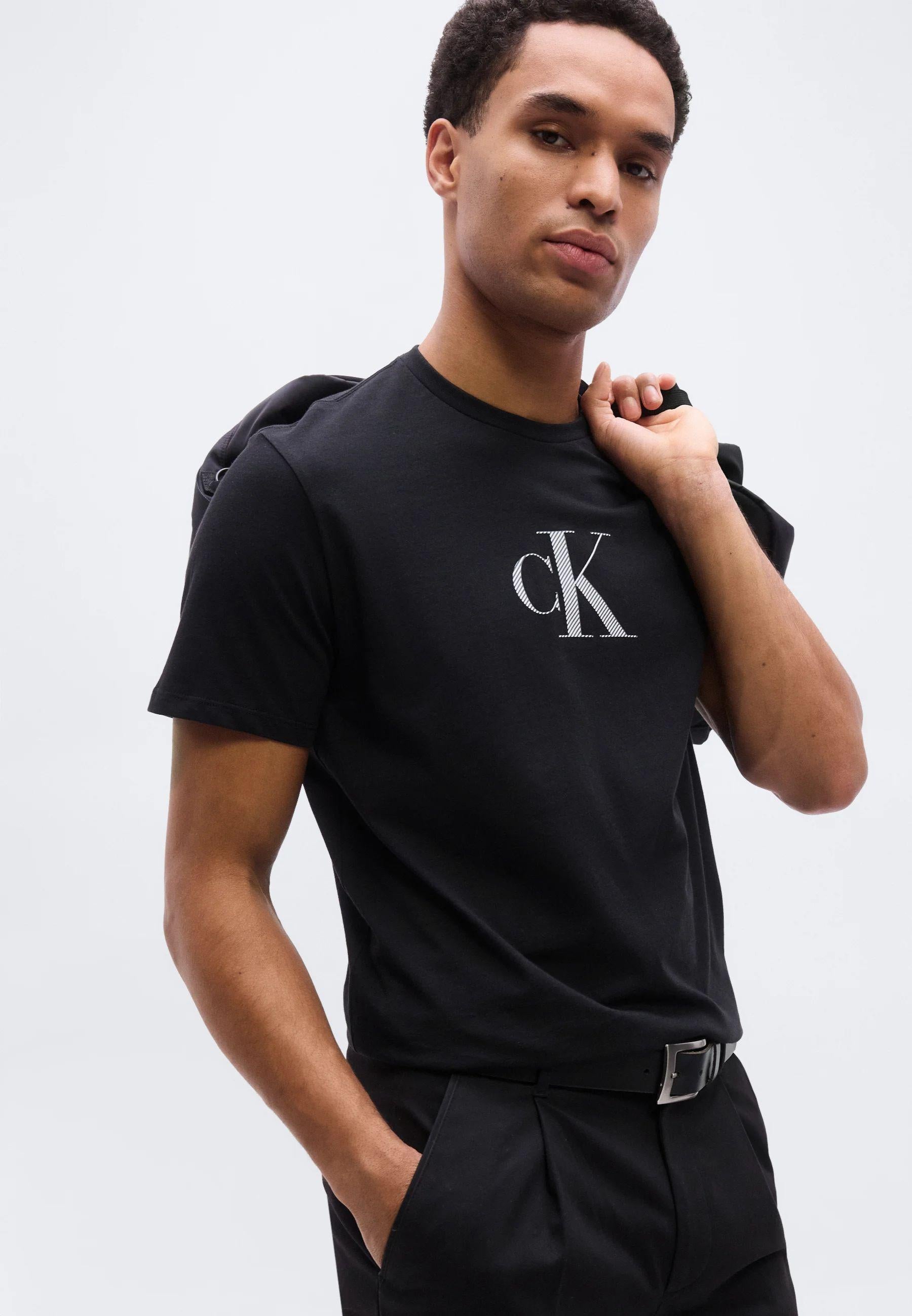 Calvin Klein - T-shirt logo CK in jersey di cotone
