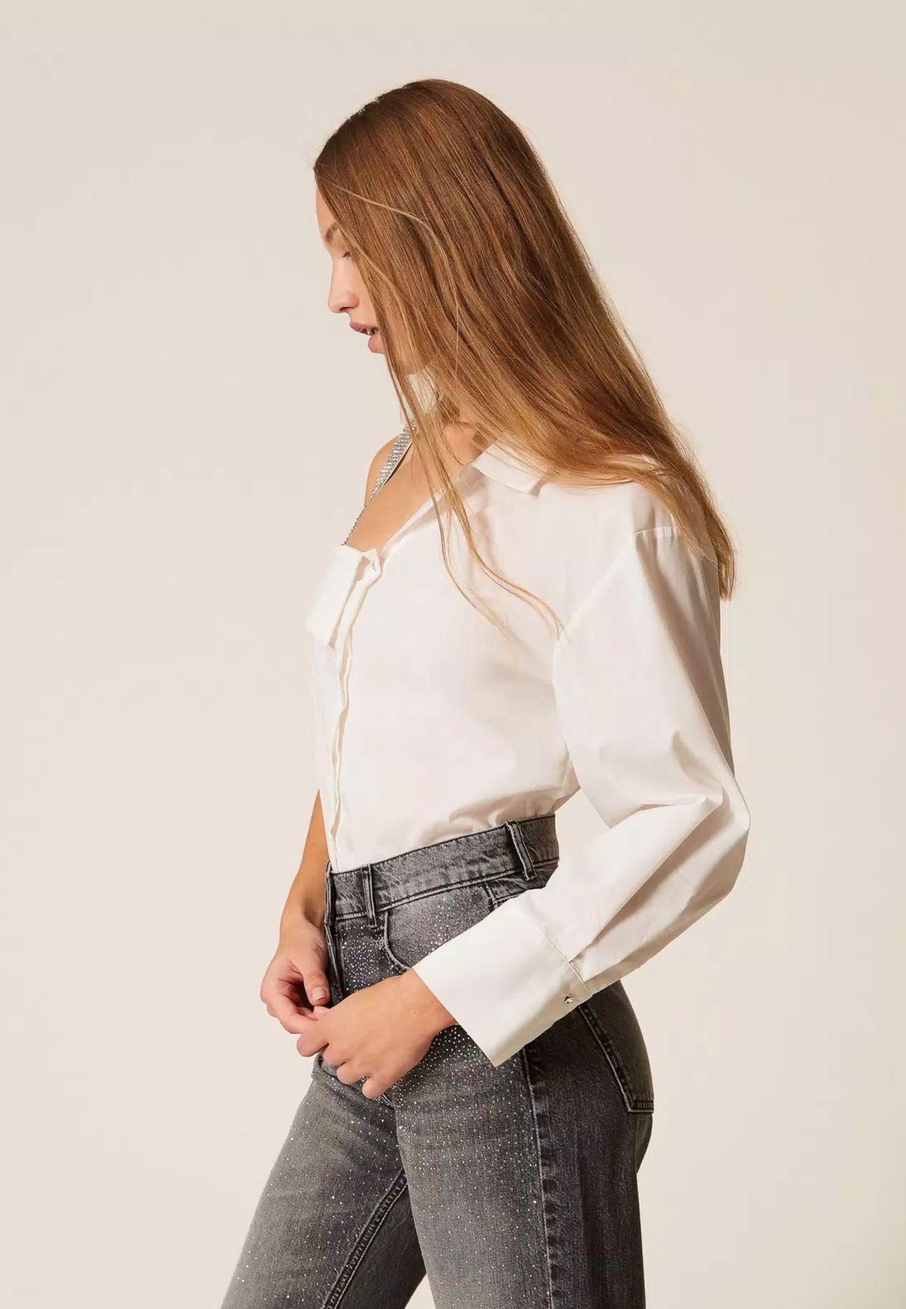 Camicia monospalla in popeline - Actitude