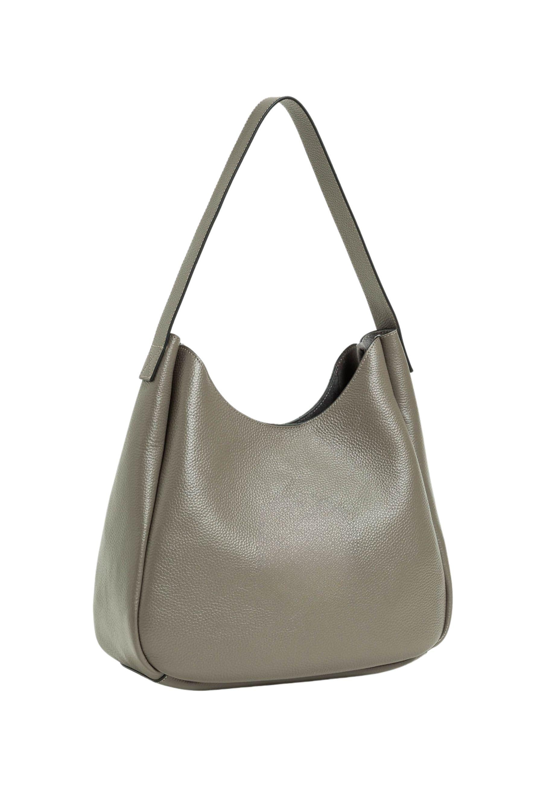 Borsa hobo in pelle martellata con logo Twinset