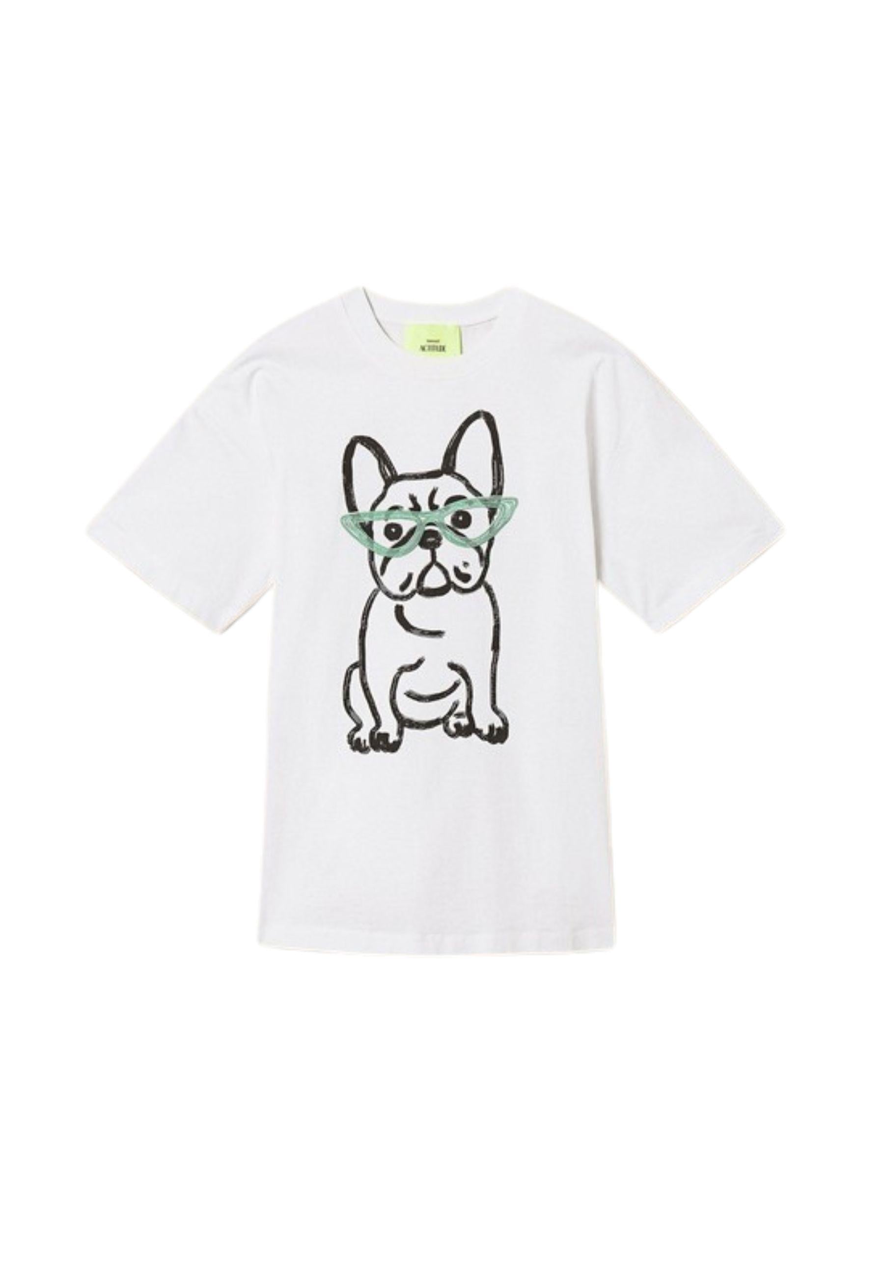T-shirt Over Twinset Actitude x Myfo - stampa "Papers Bulldog"