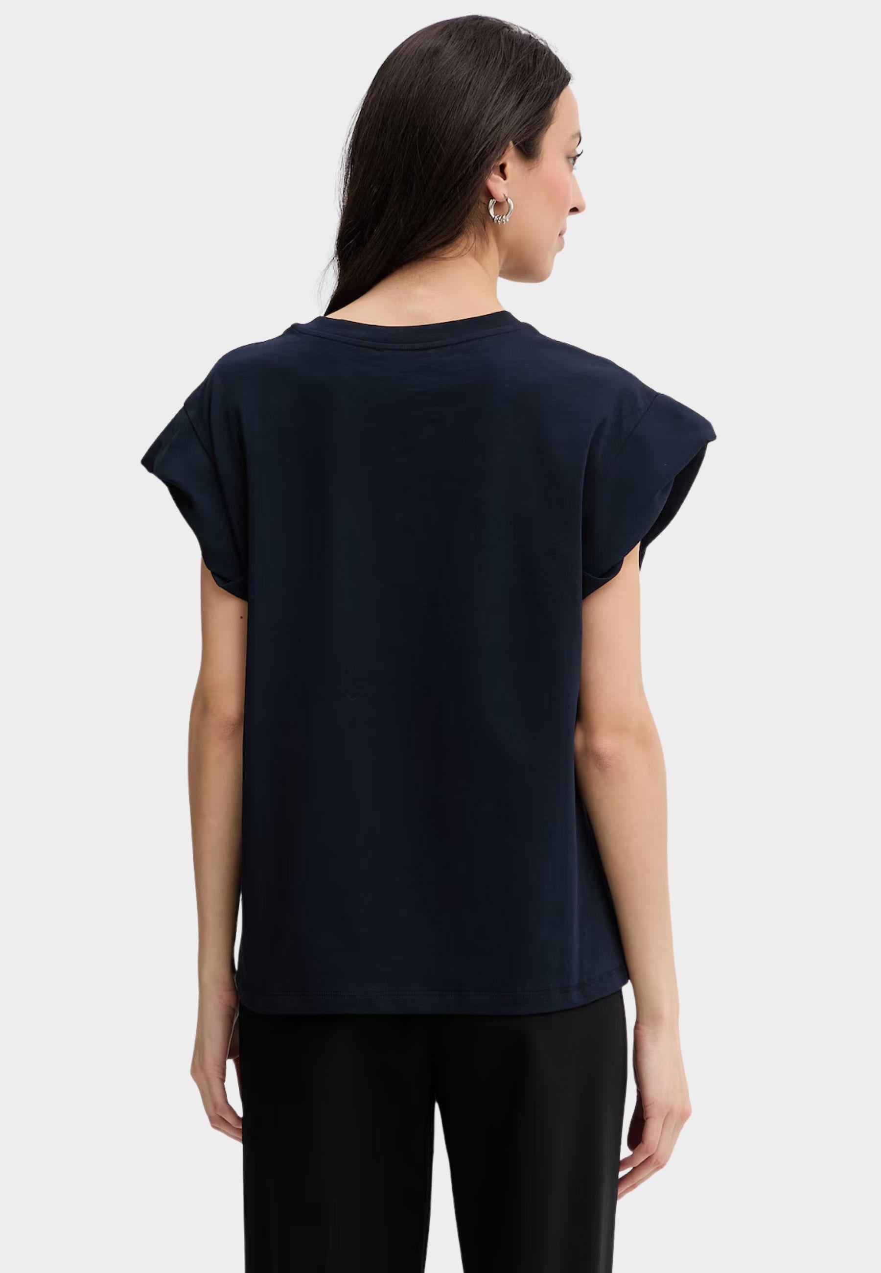 T-shirt Twinset Blu Navy con Logo Ricamato