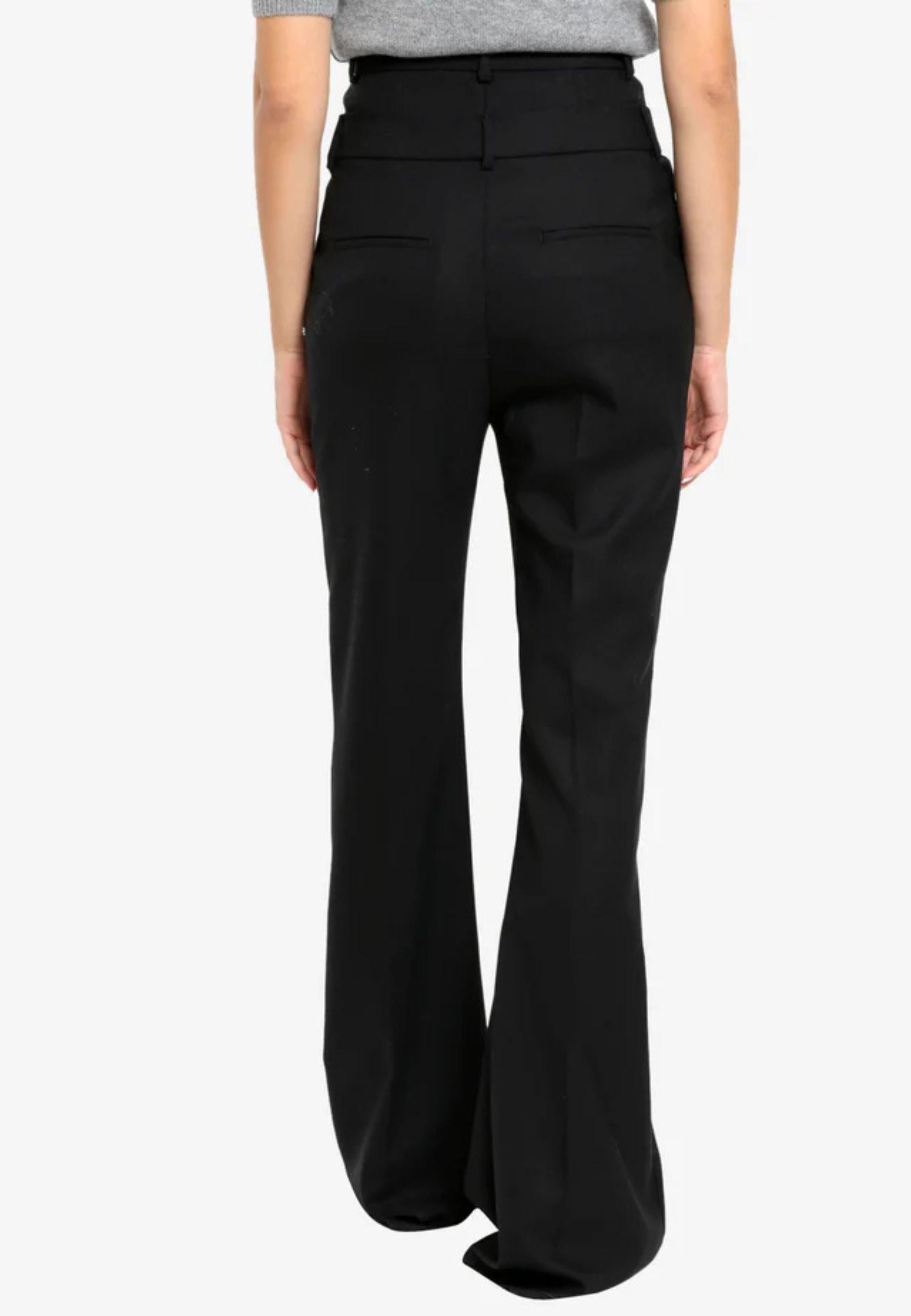 Sportmax - Pantaloni sartoriali "Lince" in lana vergine nera