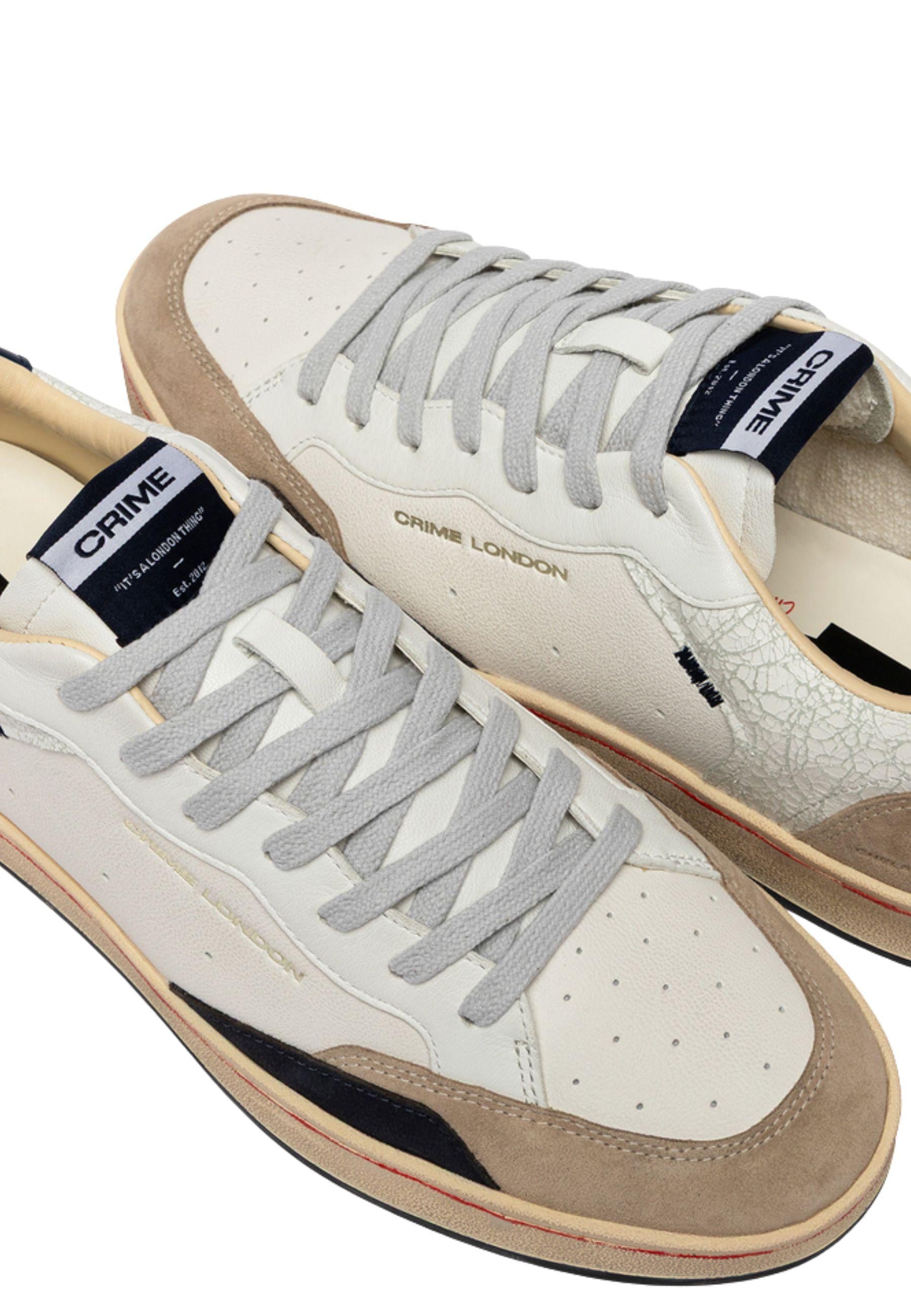 Chelsea Cracked White - Sneakers Uomo Made in Italy