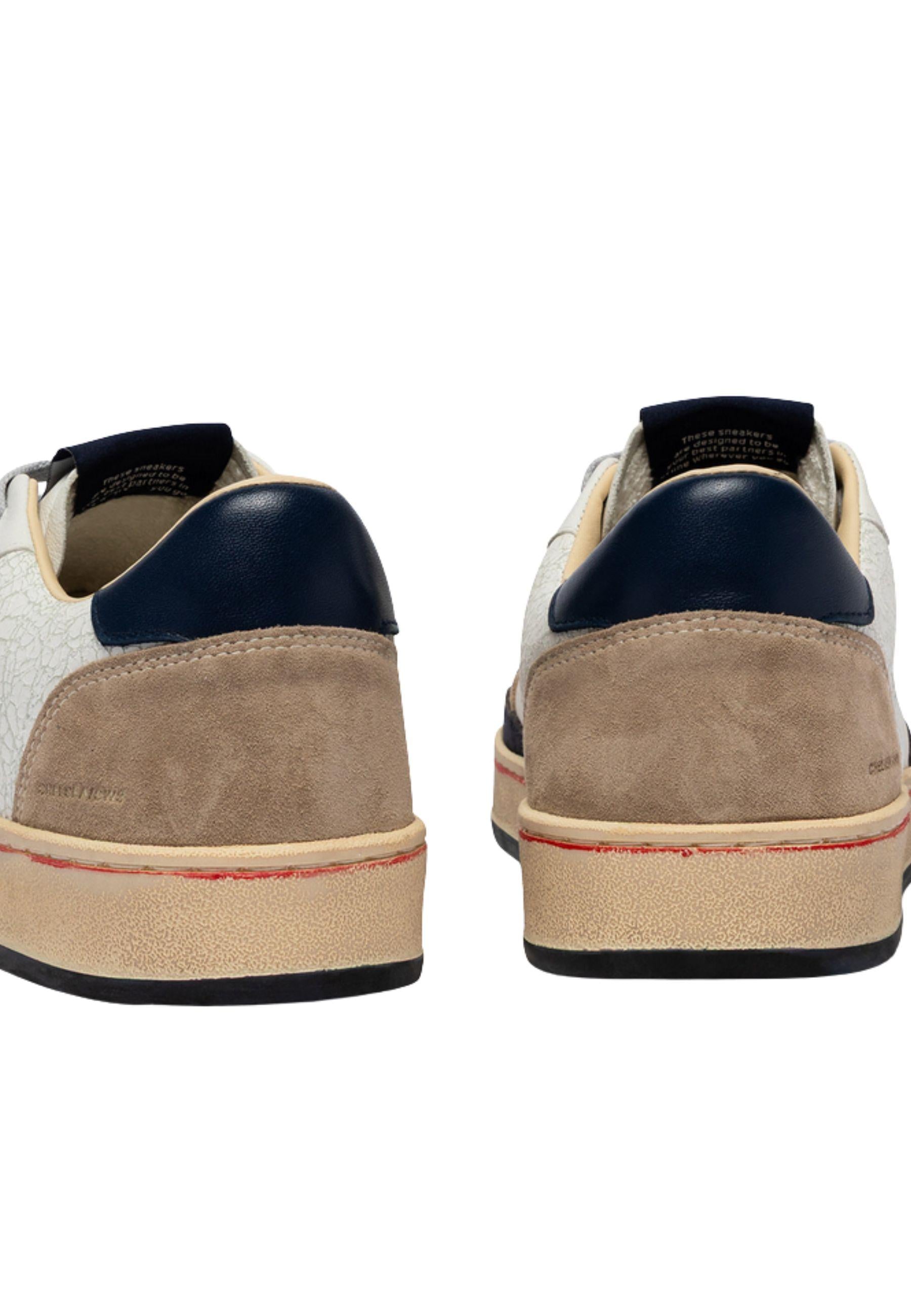 Chelsea Cracked White - Sneakers Uomo Made in Italy