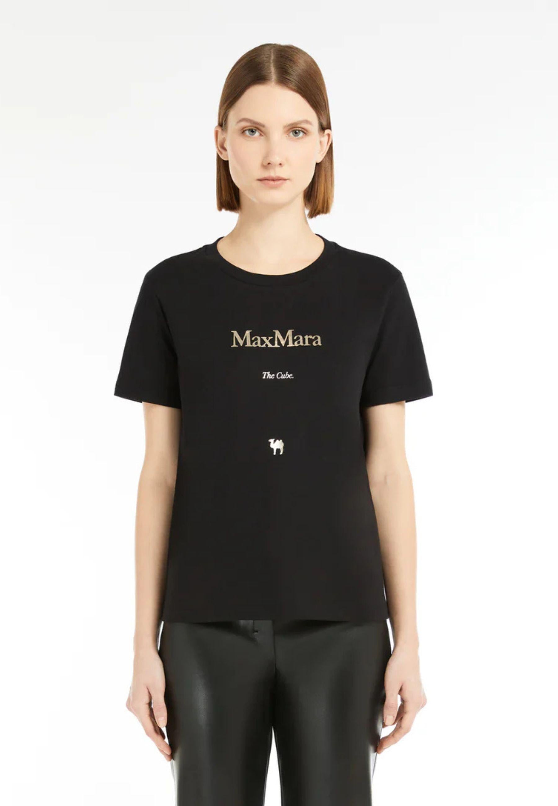 S Max Mara - T-shirt in cotone con stampa "The Cube"