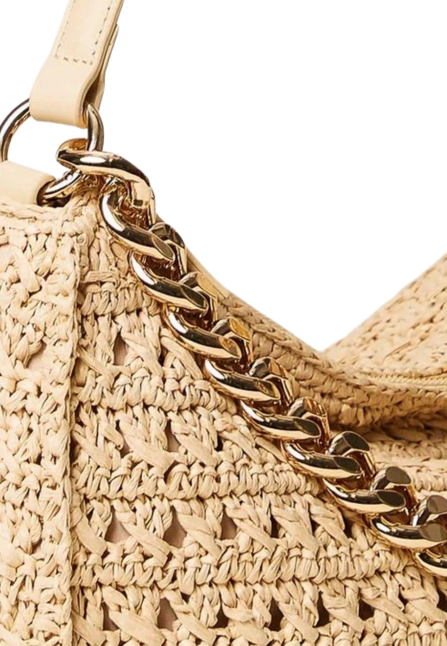 Borsa Hobo "Liliane" Grande in Rafia Crochet