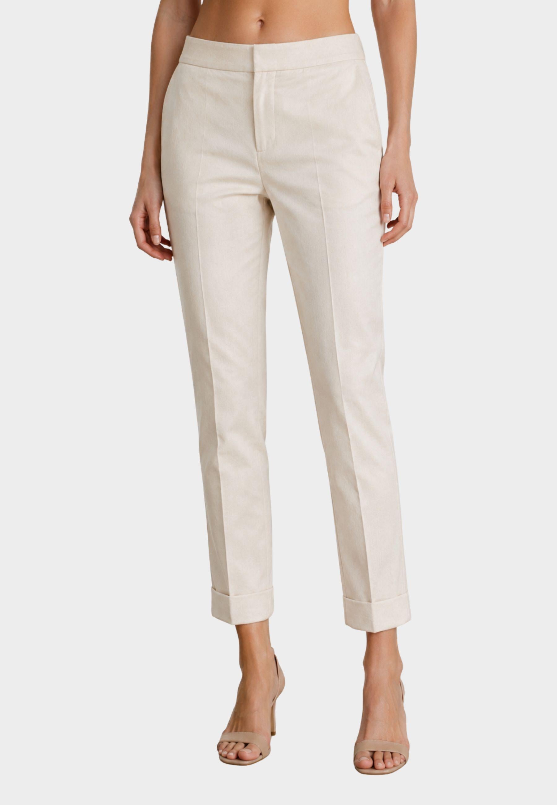 Pantaloni a sigaretta con piega