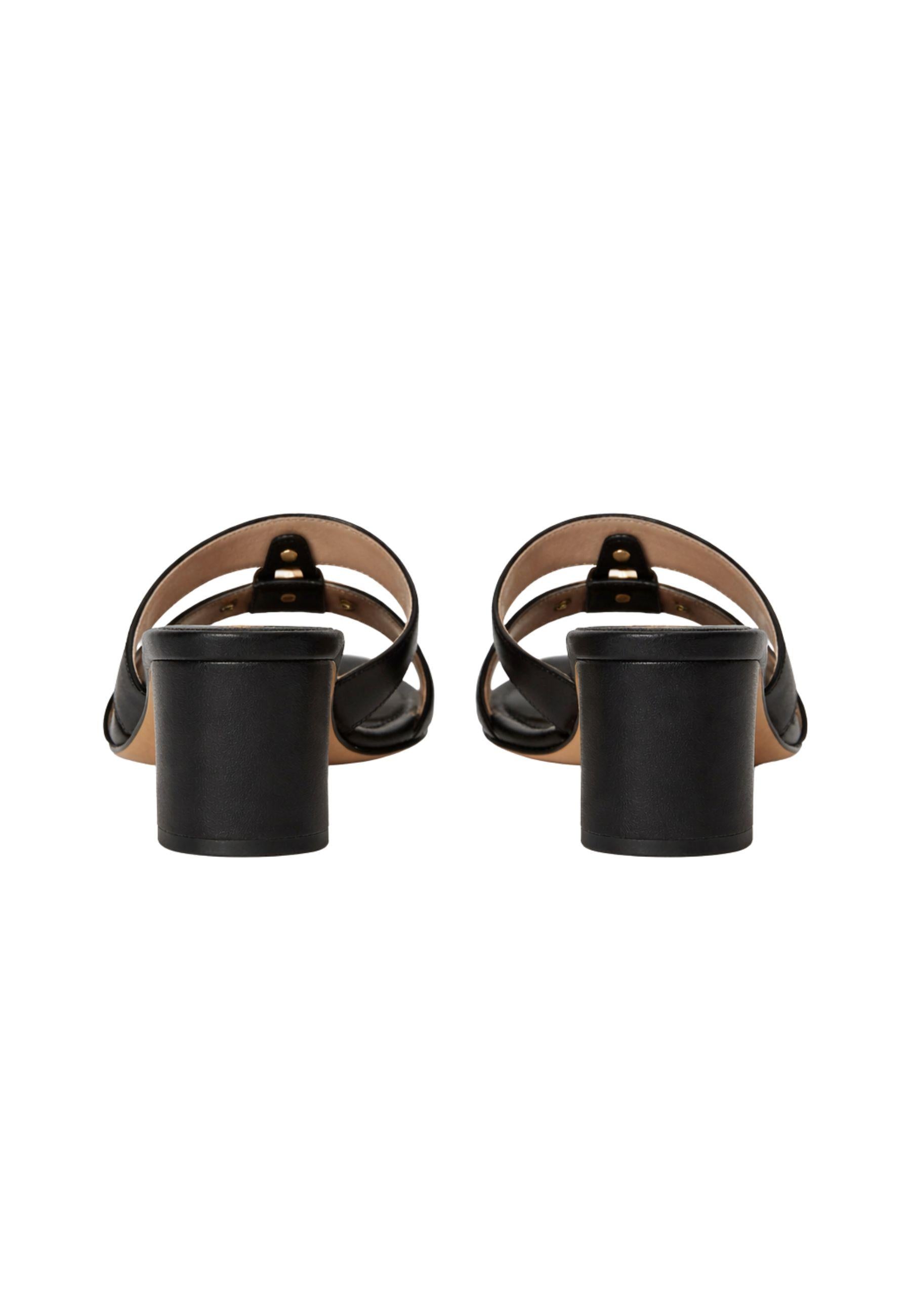 Sandali mules in pelle con logo