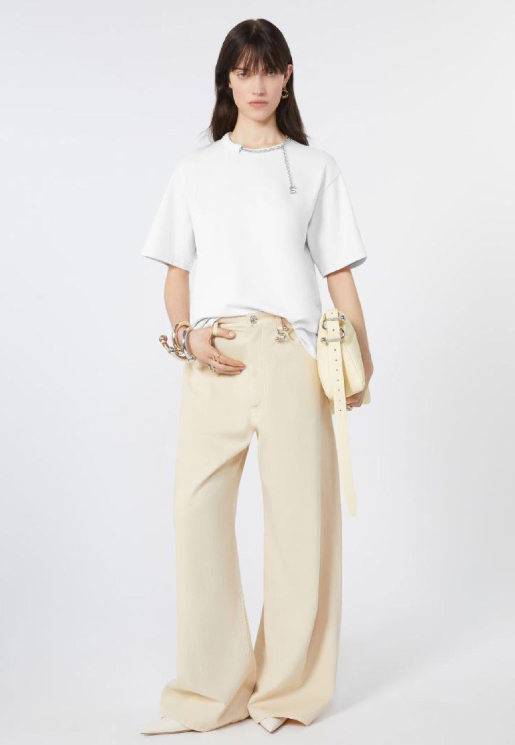 Sportmax - T-shirt "Oblato" con catena decorativa