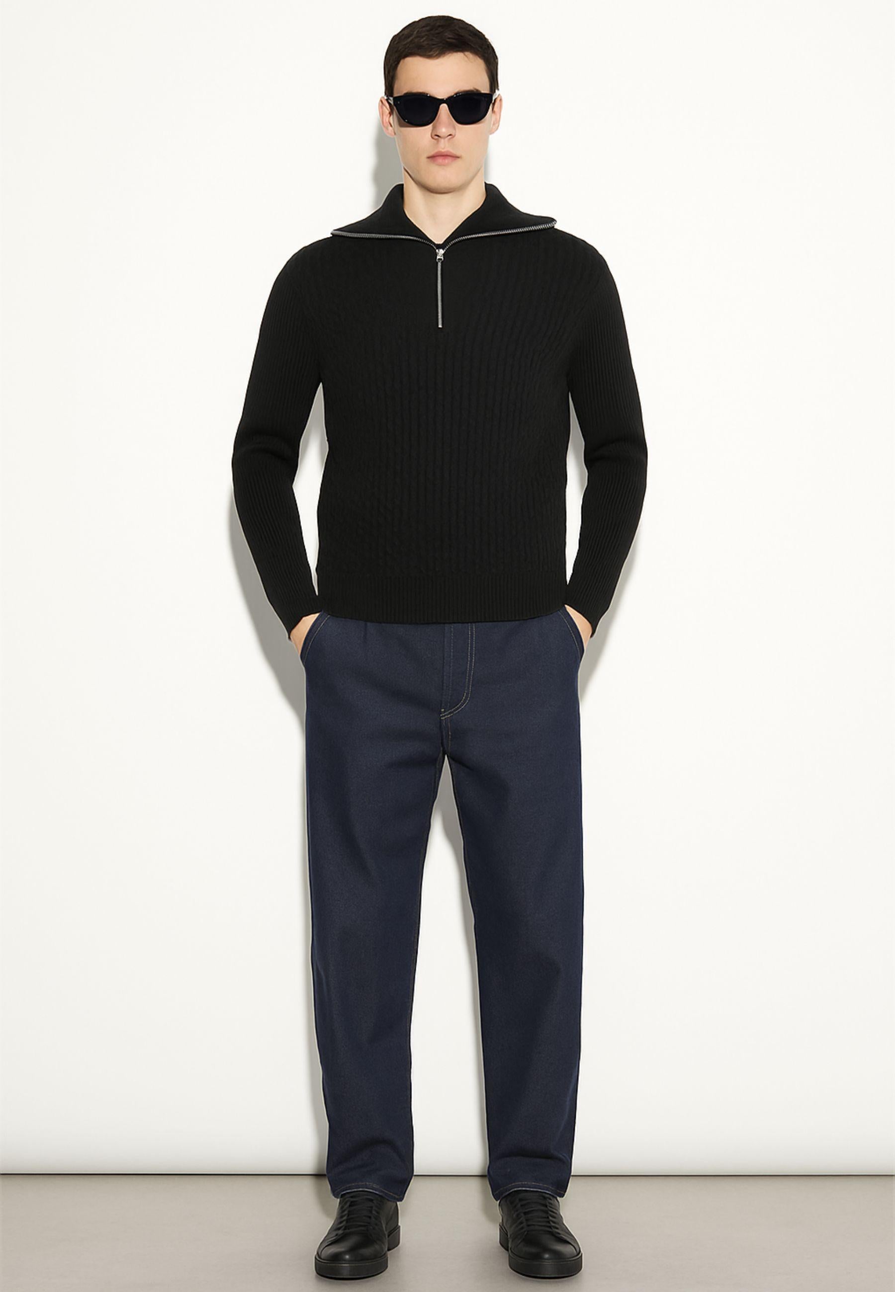 Maglia a Mezza Zip in Lana Finezza 7