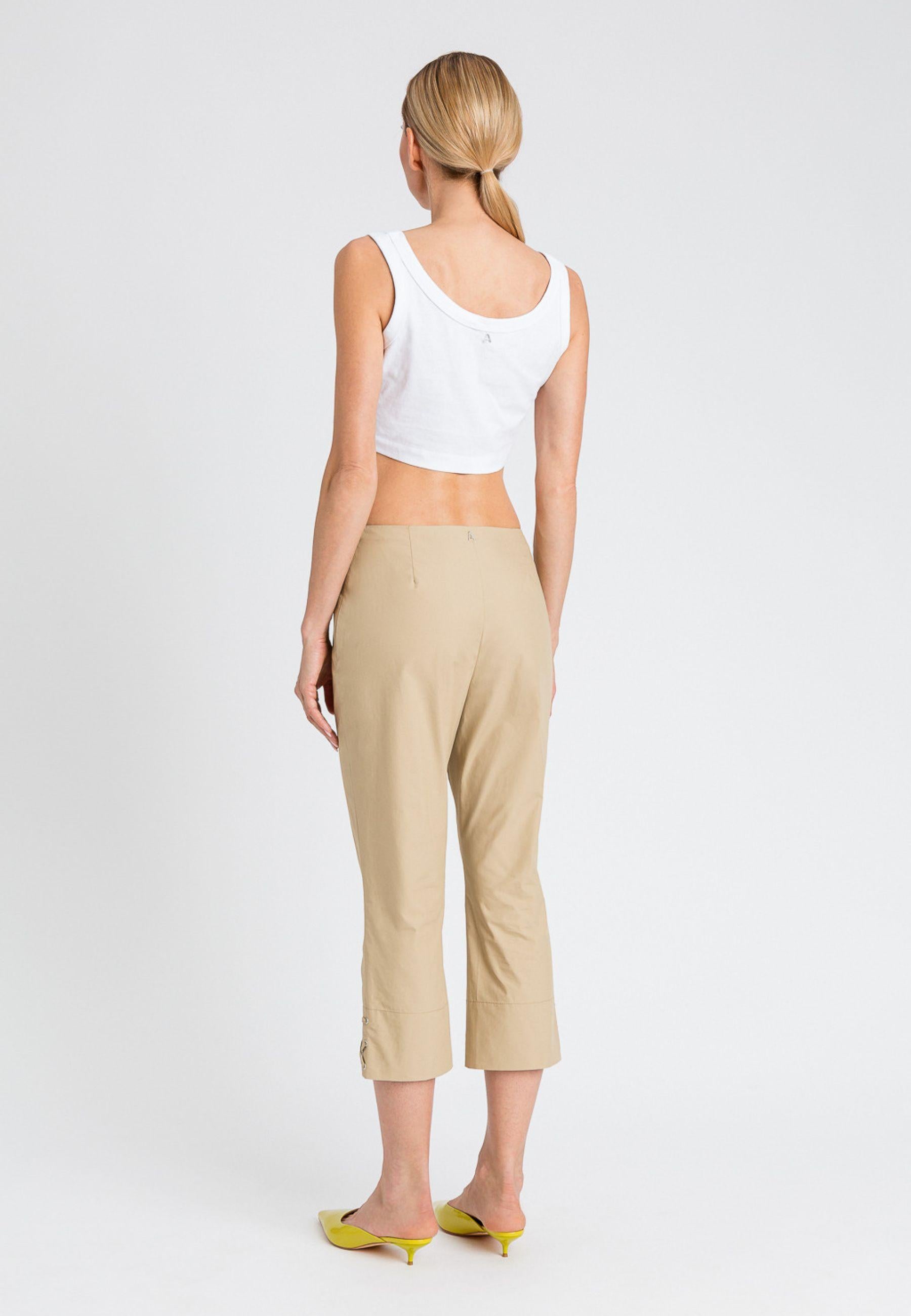 Pantaloni cropped in popeline