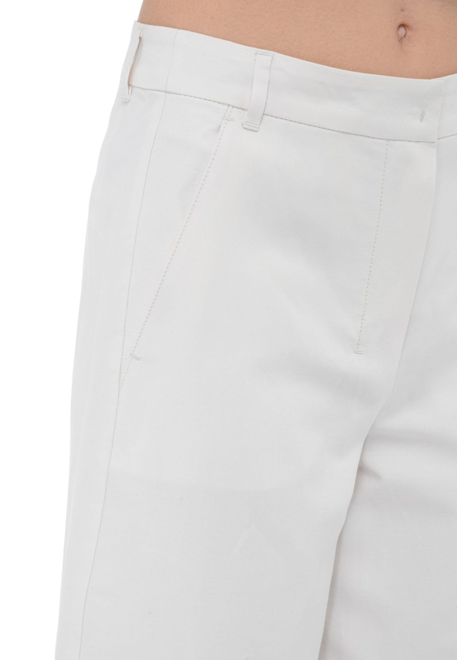 S Max Mara - Pantaloni Jack in Canvas di Cotone, Lino e Seta