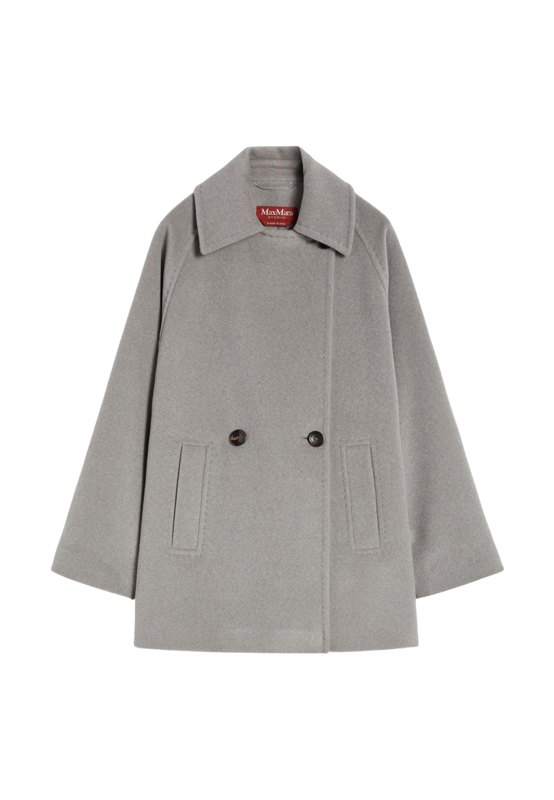 Cappotto corto doppiopetto Max Mara in lana vergine - grigio