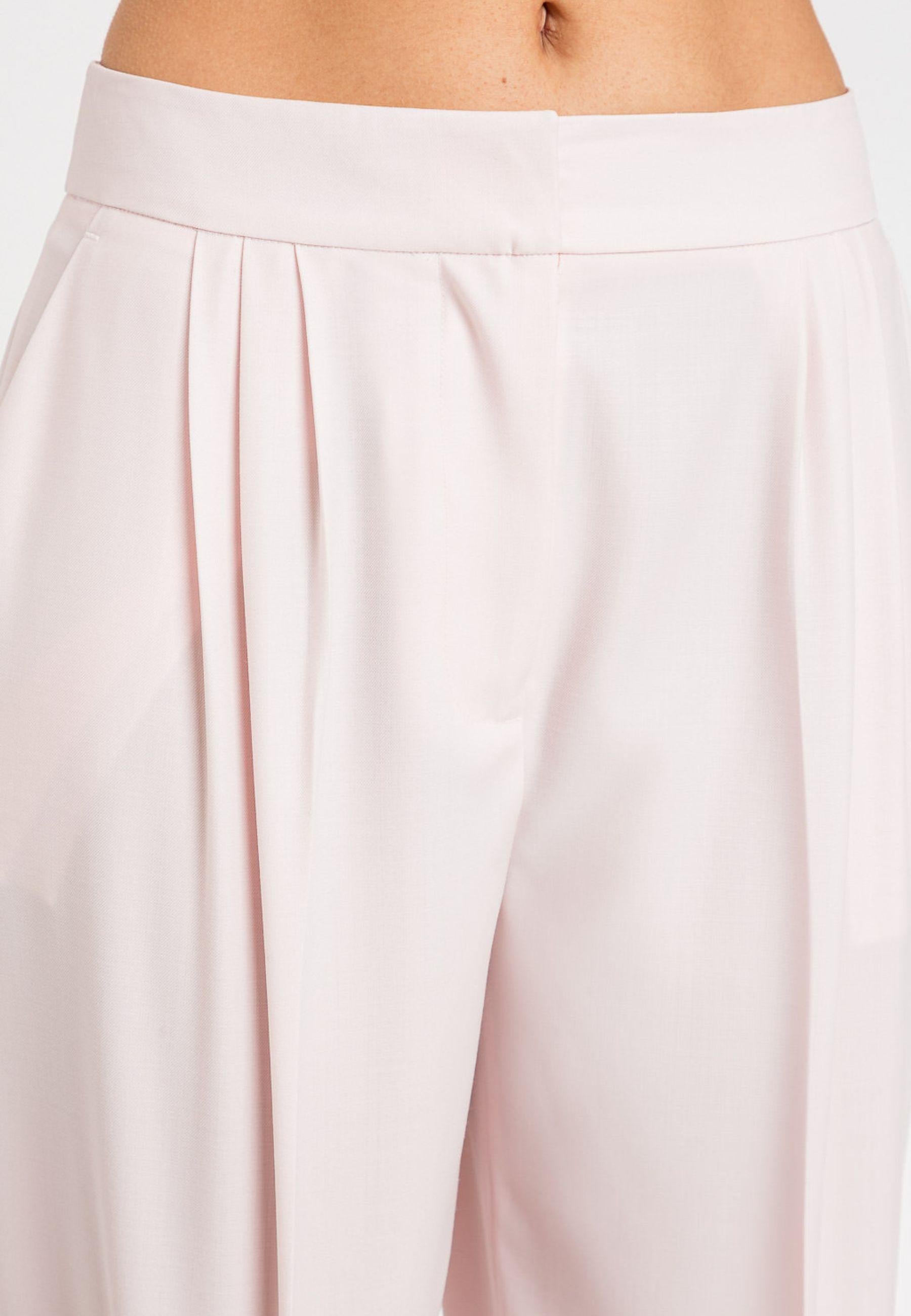 Pantaloni cropped in fresco di misto lana